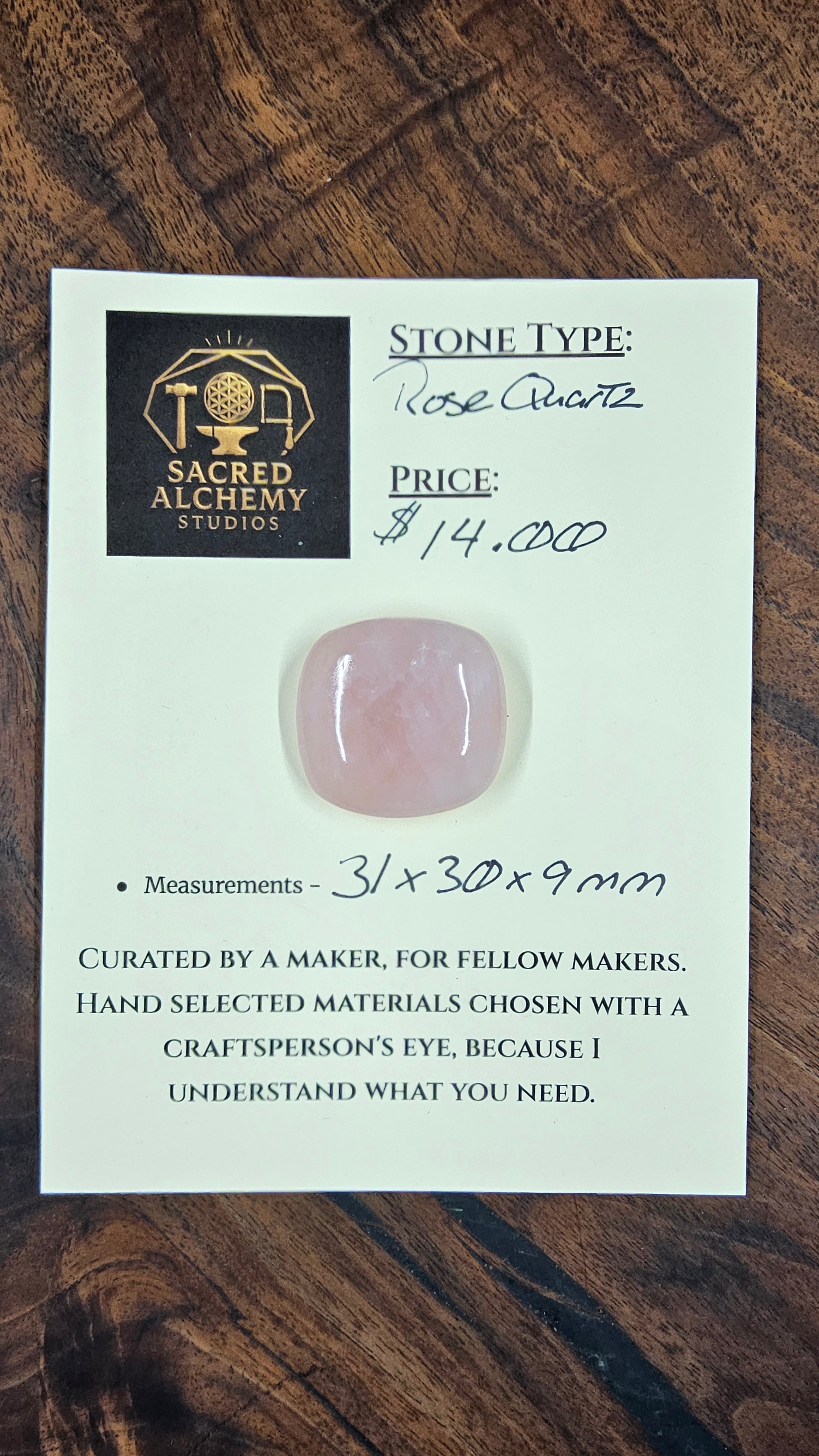Rose Quartz Cabochon by Sacred Alchemy Studios