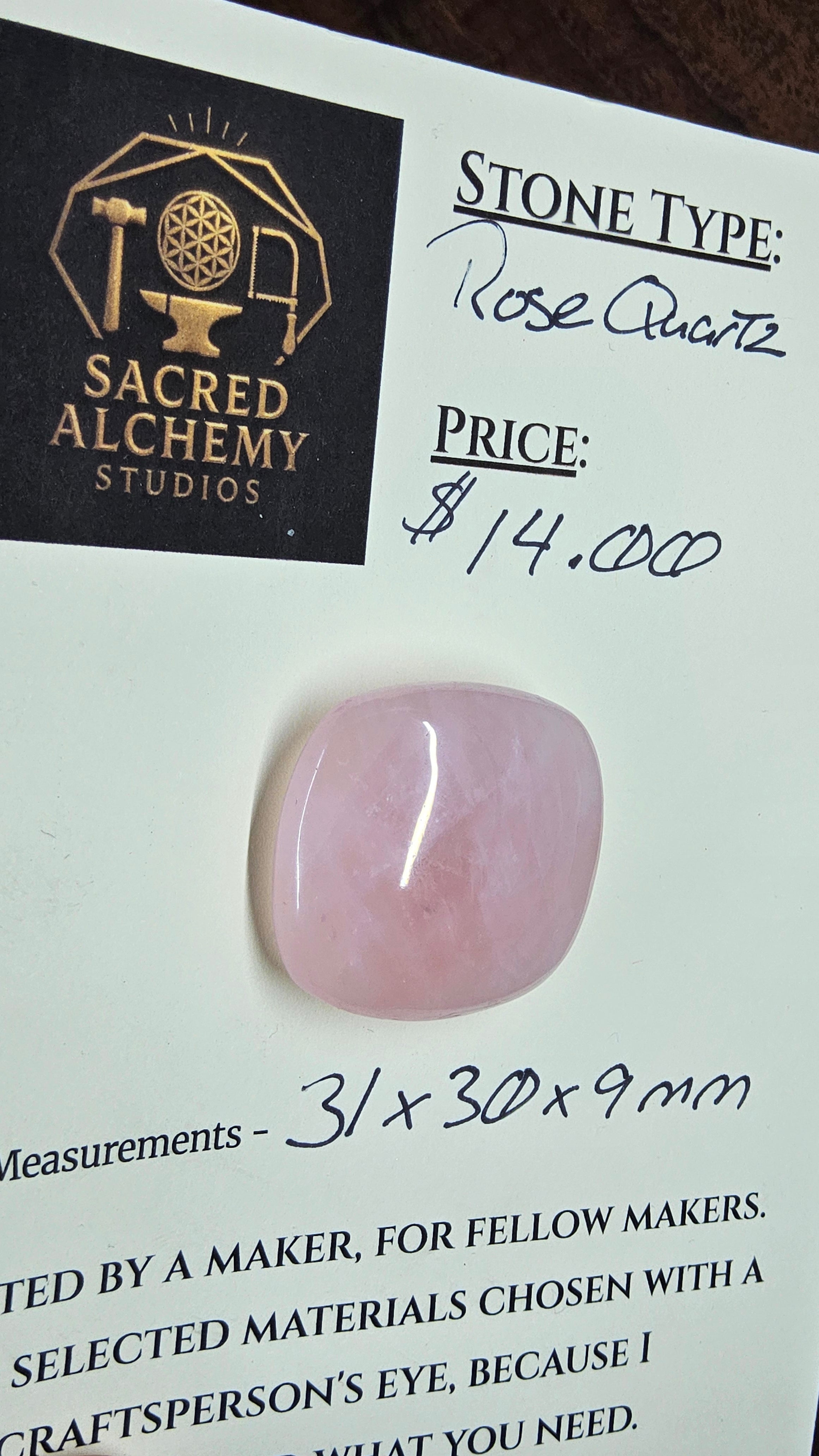 Rose Quartz Cabochon by Sacred Alchemy Studios