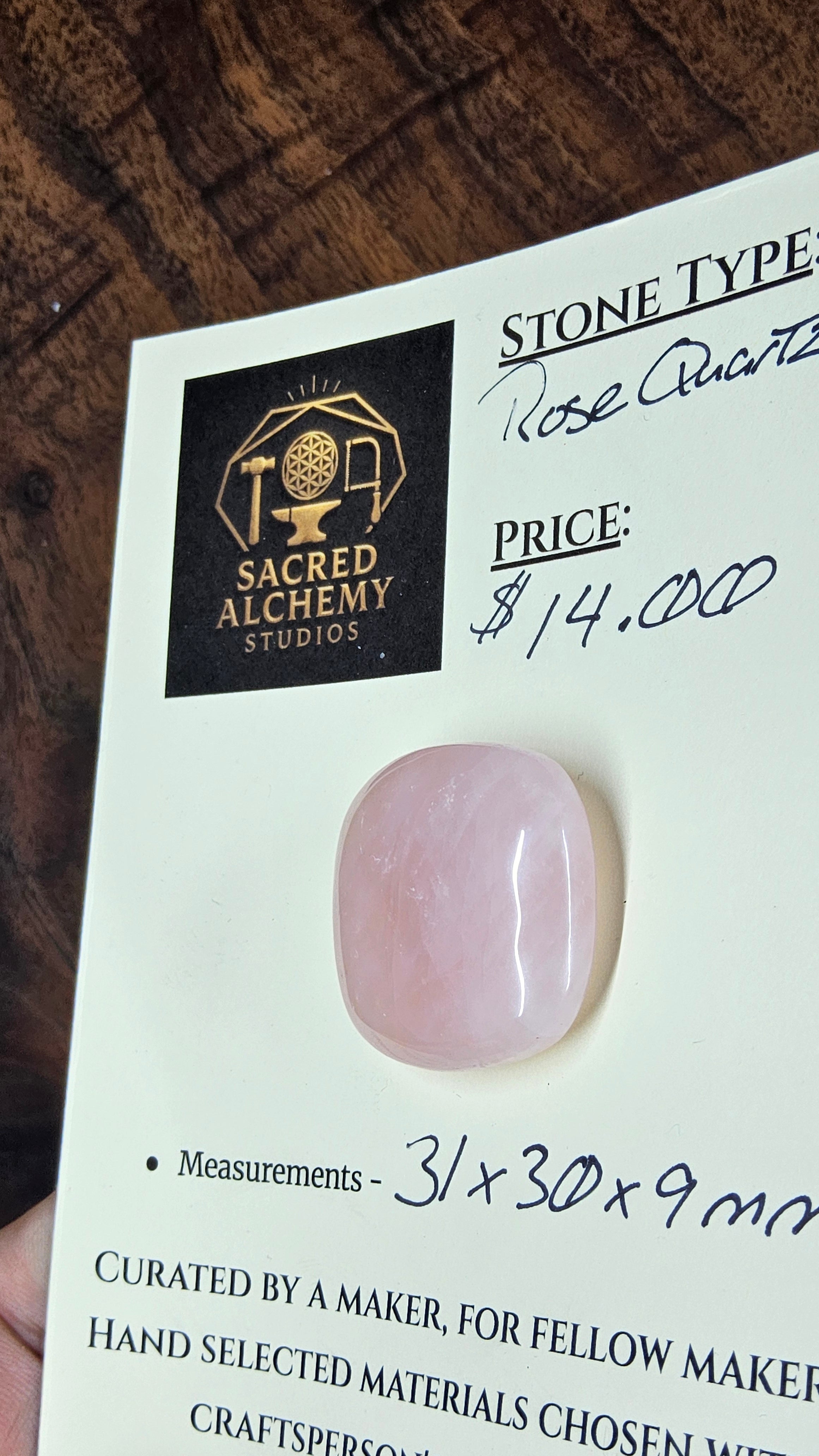Rose Quartz Cabochon by Sacred Alchemy Studios