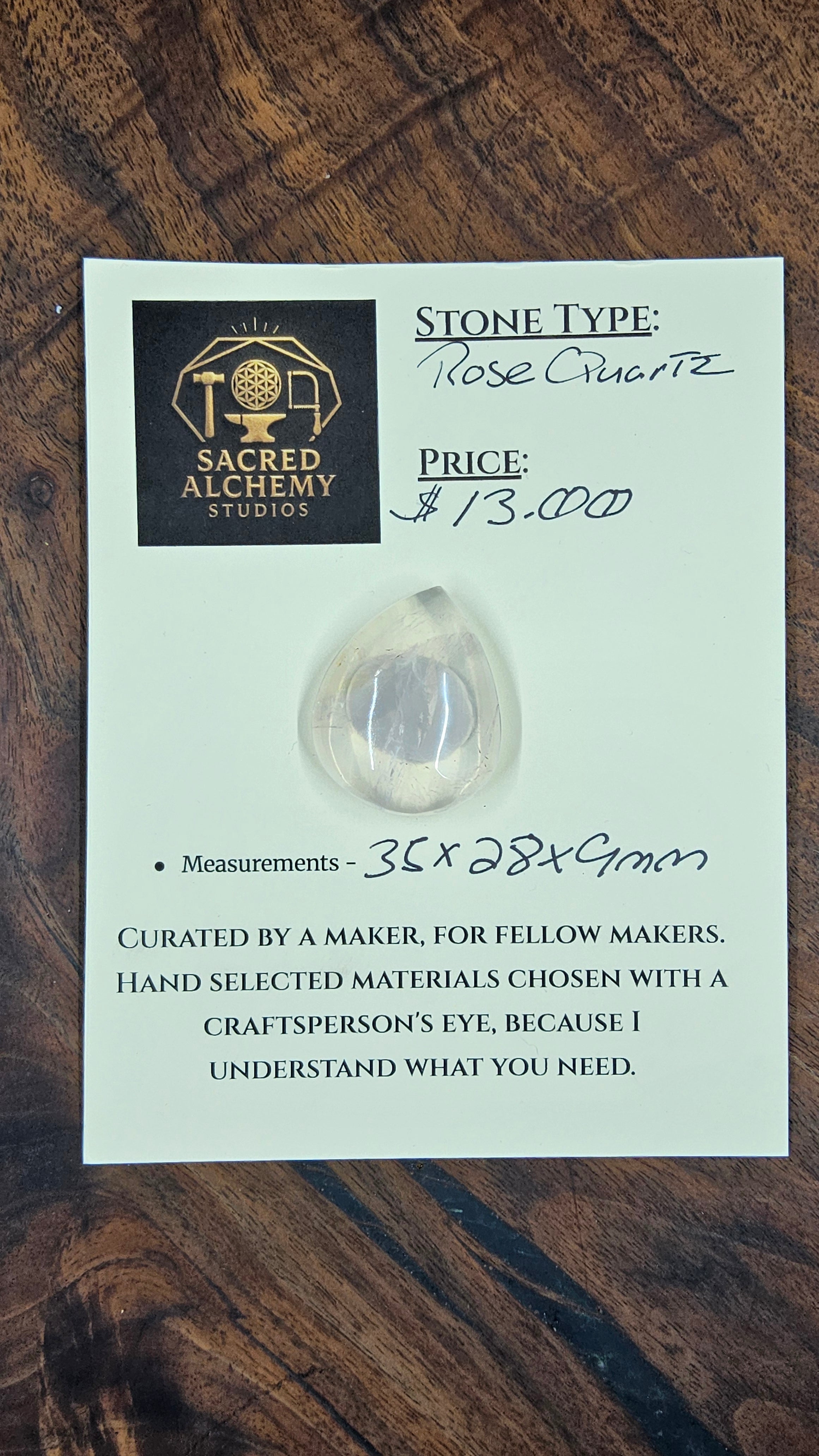 Rose Quartz Cabochon by Sacred Alchemy Studios