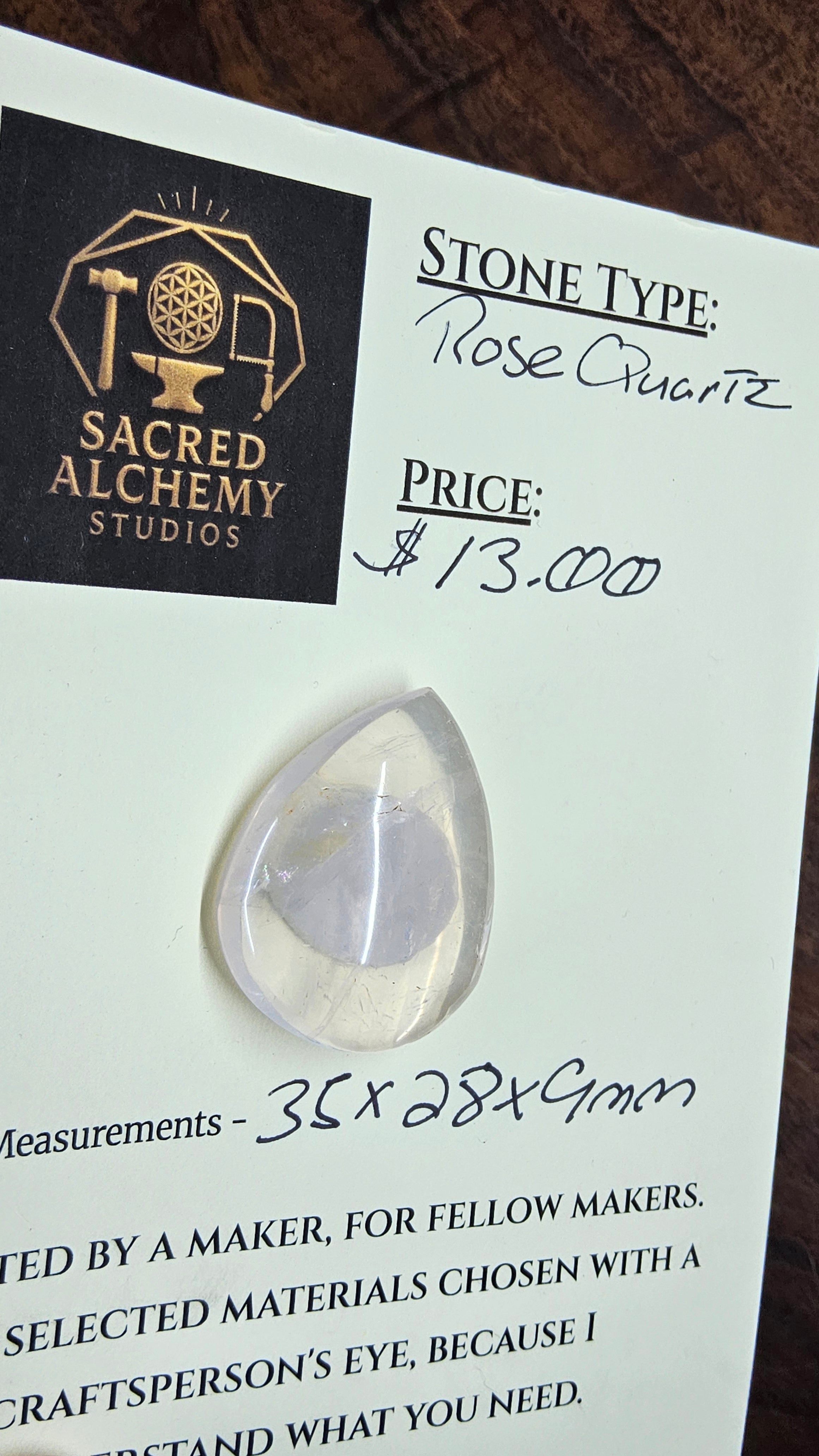 Rose Quartz Cabochon by Sacred Alchemy Studios