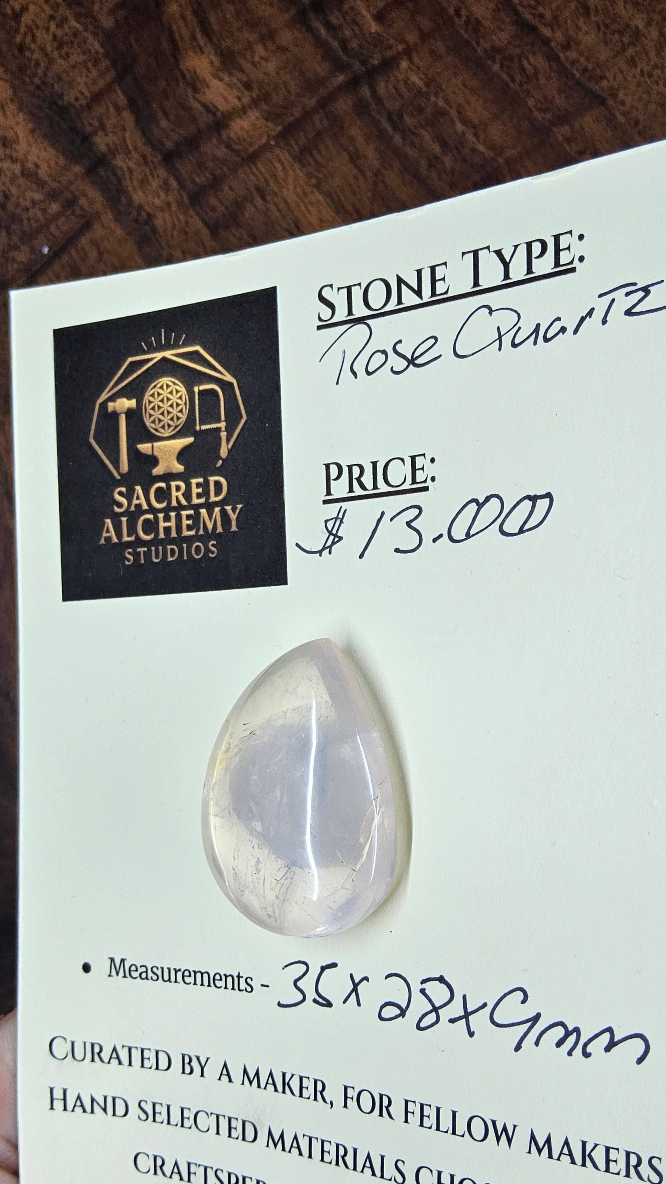 Rose Quartz Cabochon by Sacred Alchemy Studios