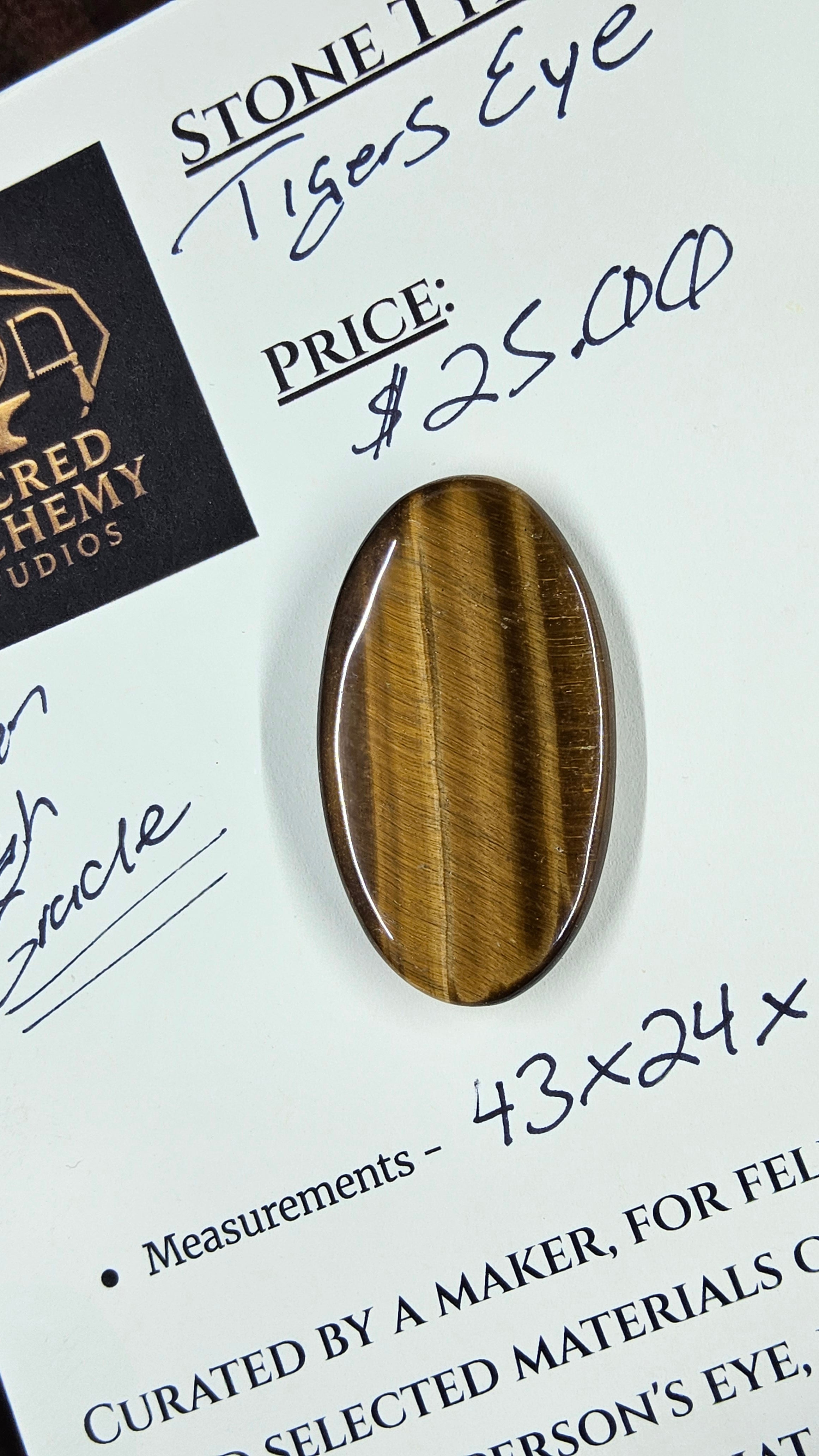 Golden Tiger’s Eye Cabochon by Sacred Alchemy Studios