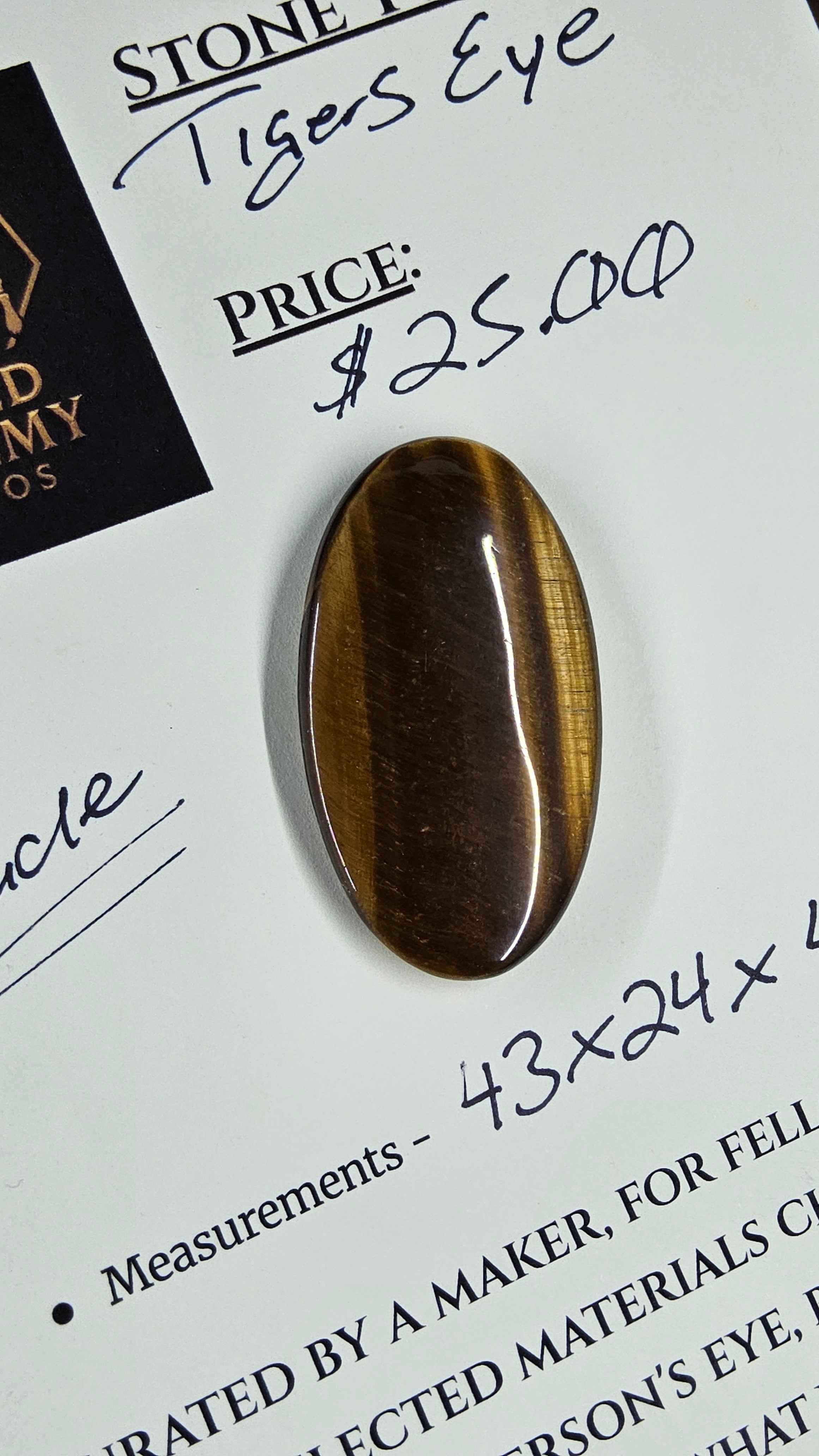 Golden Tiger’s Eye Cabochon by Sacred Alchemy Studios