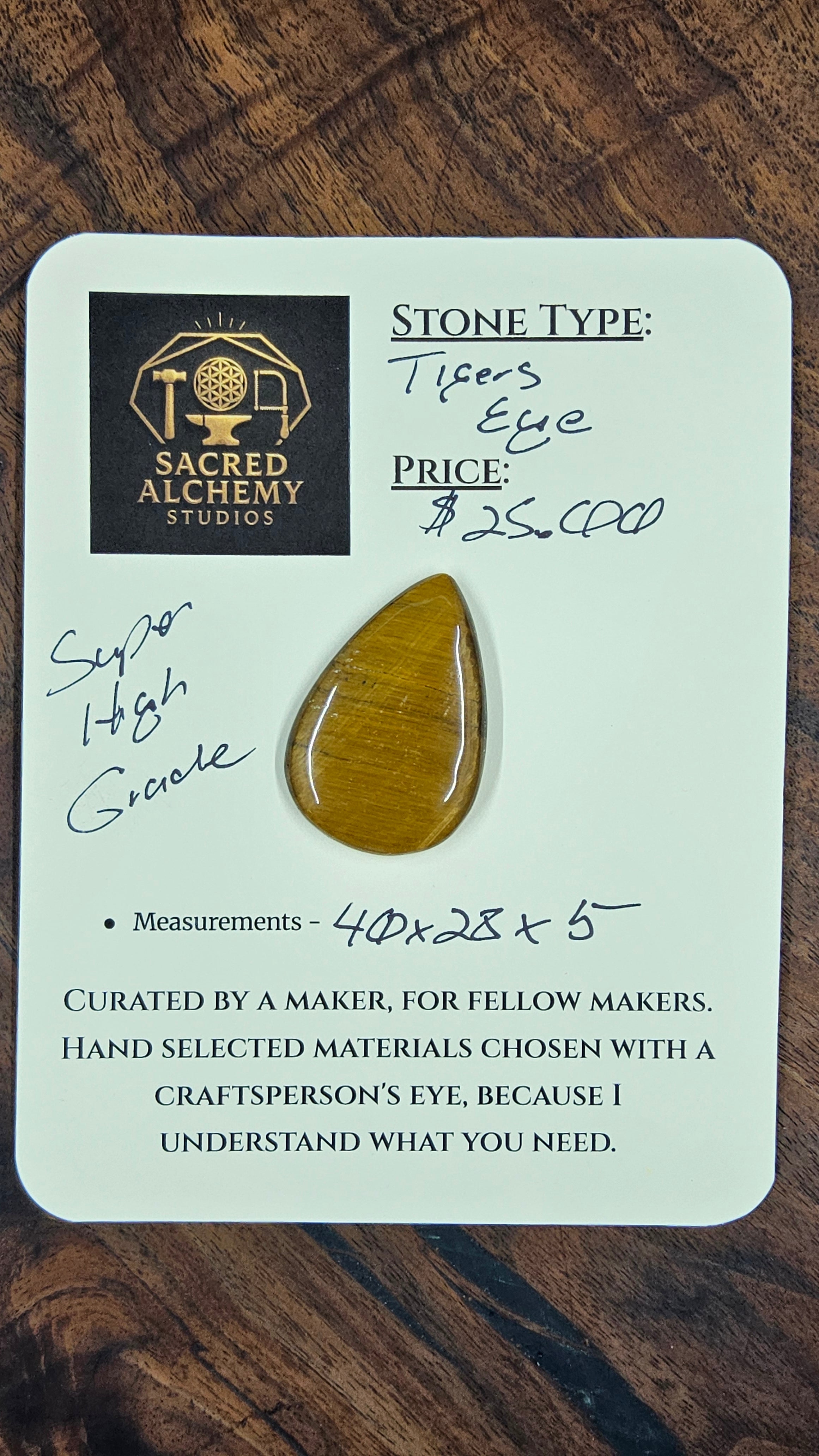 Golden Tiger’s Eye Cabochon by Sacred Alchemy Studios