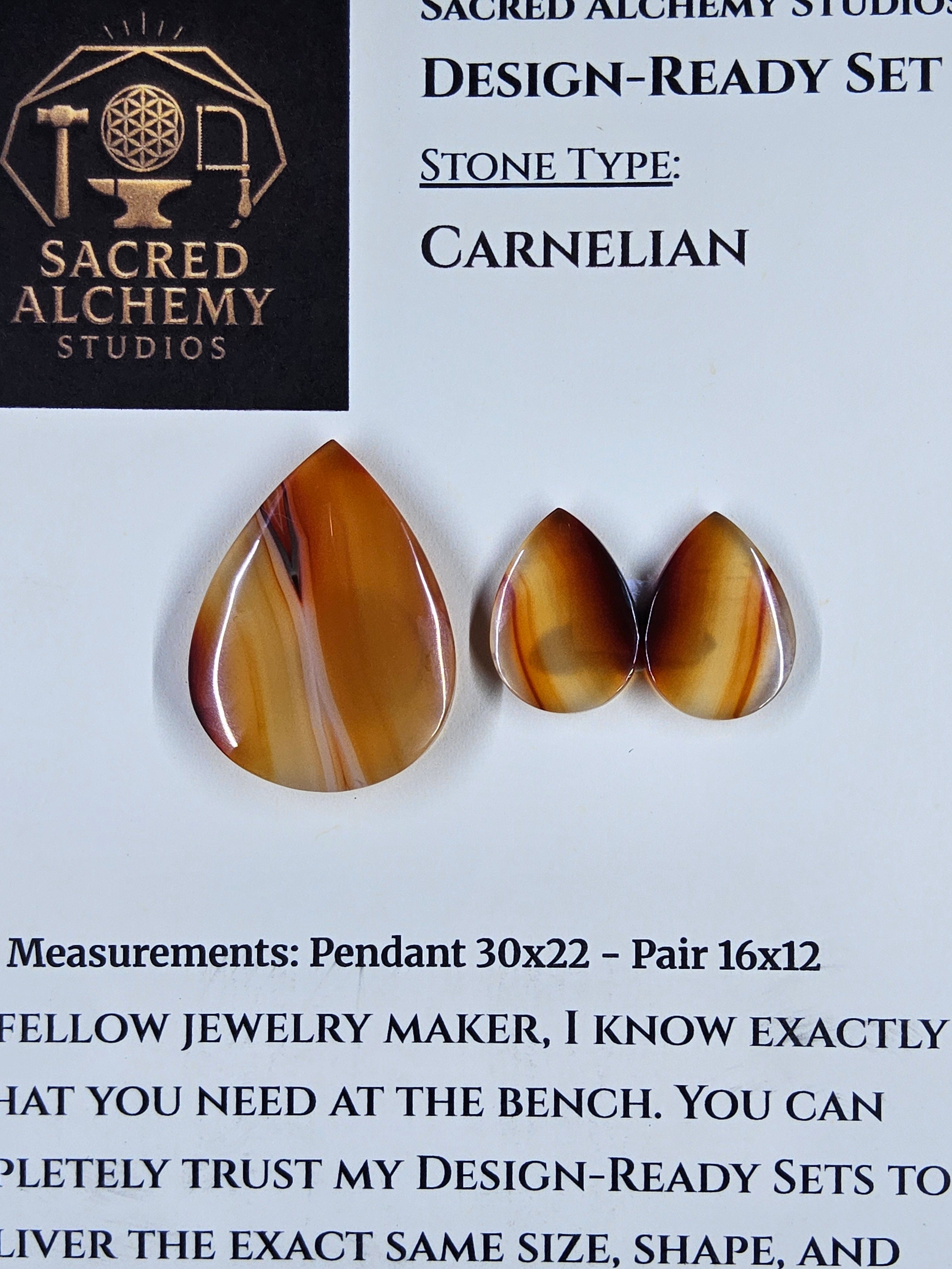 Tear Shape - Carnelian - Design-Ready Set by Sacred Alchemy Studios