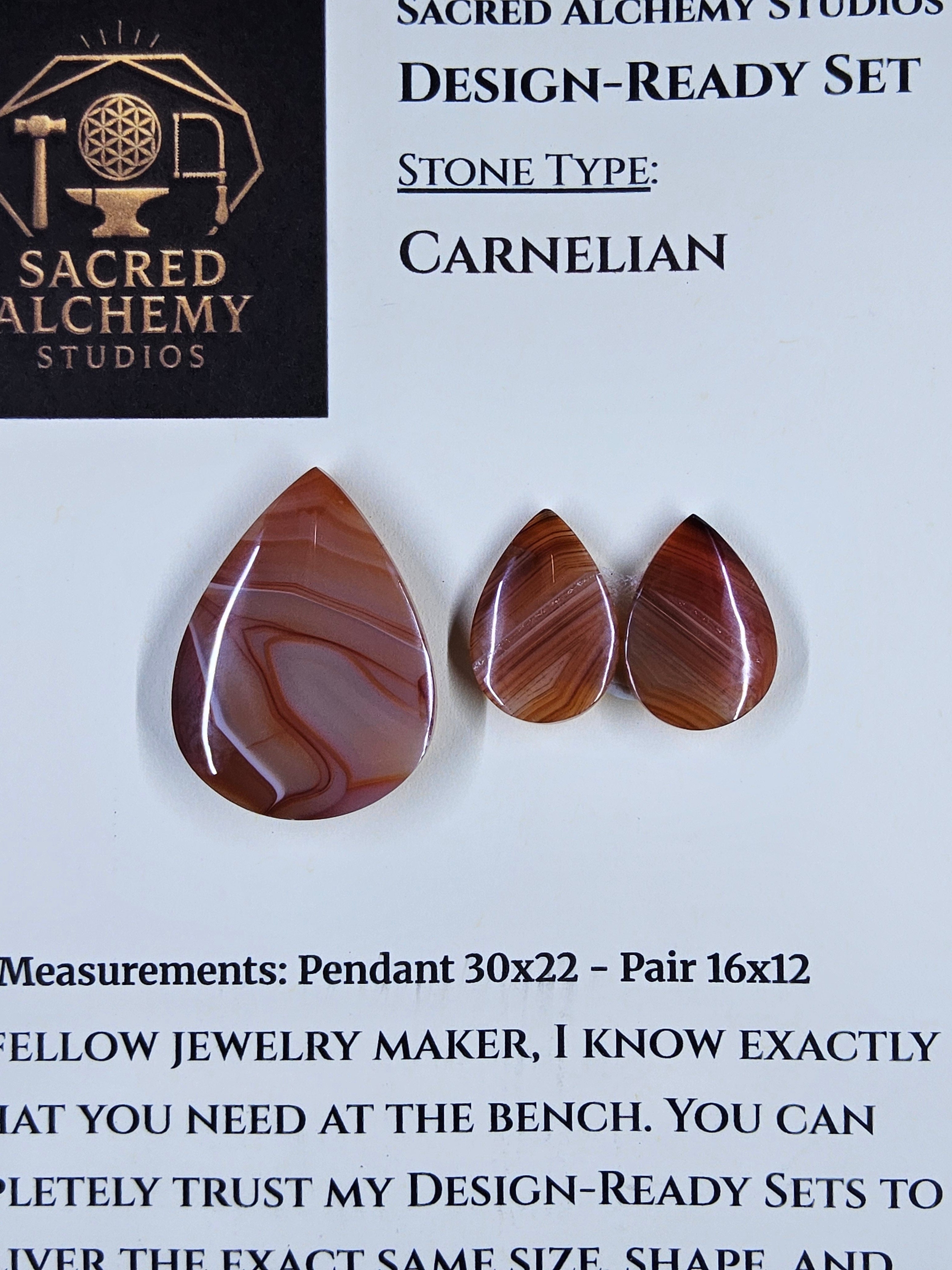 Tear Shape - Carnelian - Design-Ready Set by Sacred Alchemy Studios