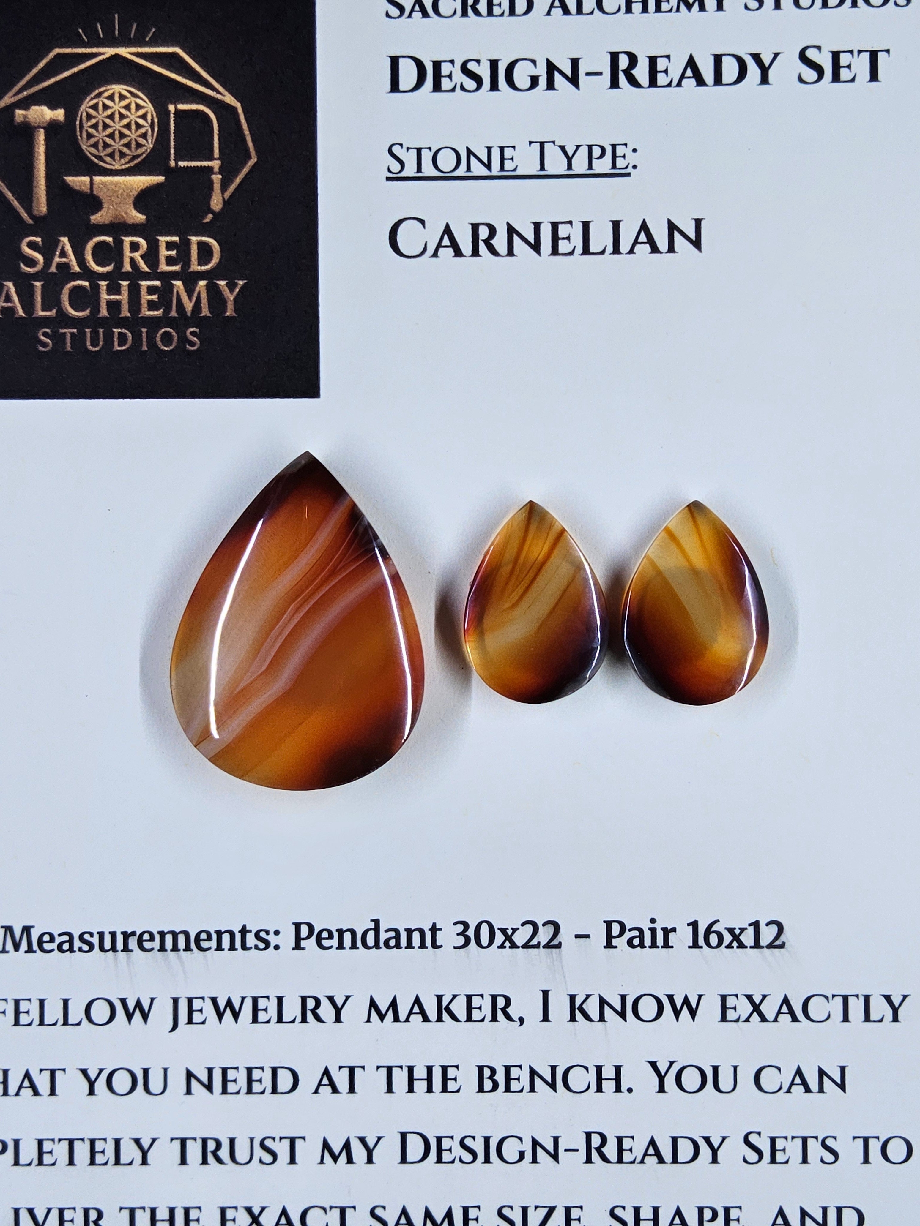 Tear Shape - Carnelian - Design-Ready Set by Sacred Alchemy Studios