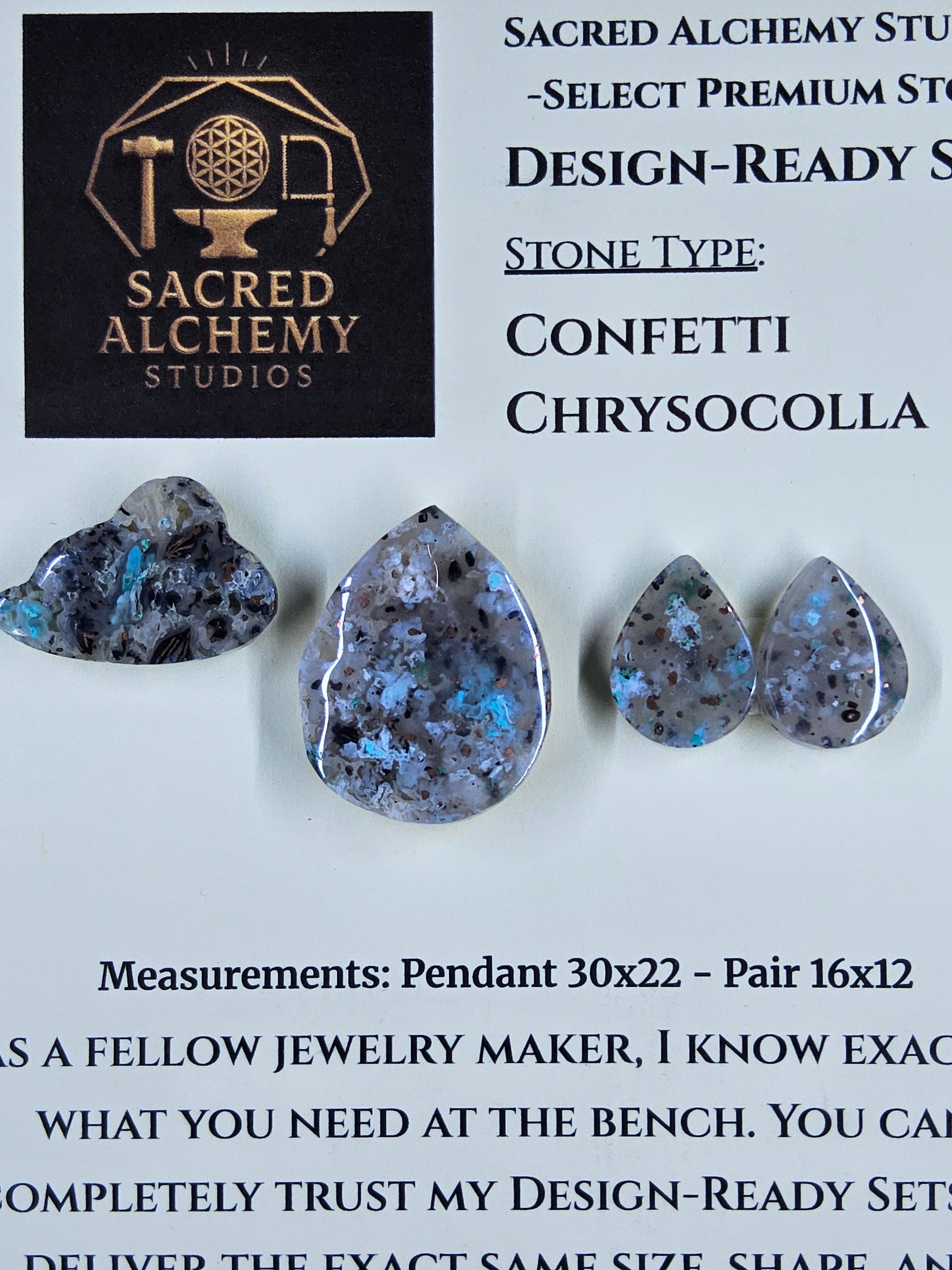 Tear Shape - Confetti Chrysocolla - Sacred Alchemy Select - Design-Ready Set by Sacred Alchemy Studios
