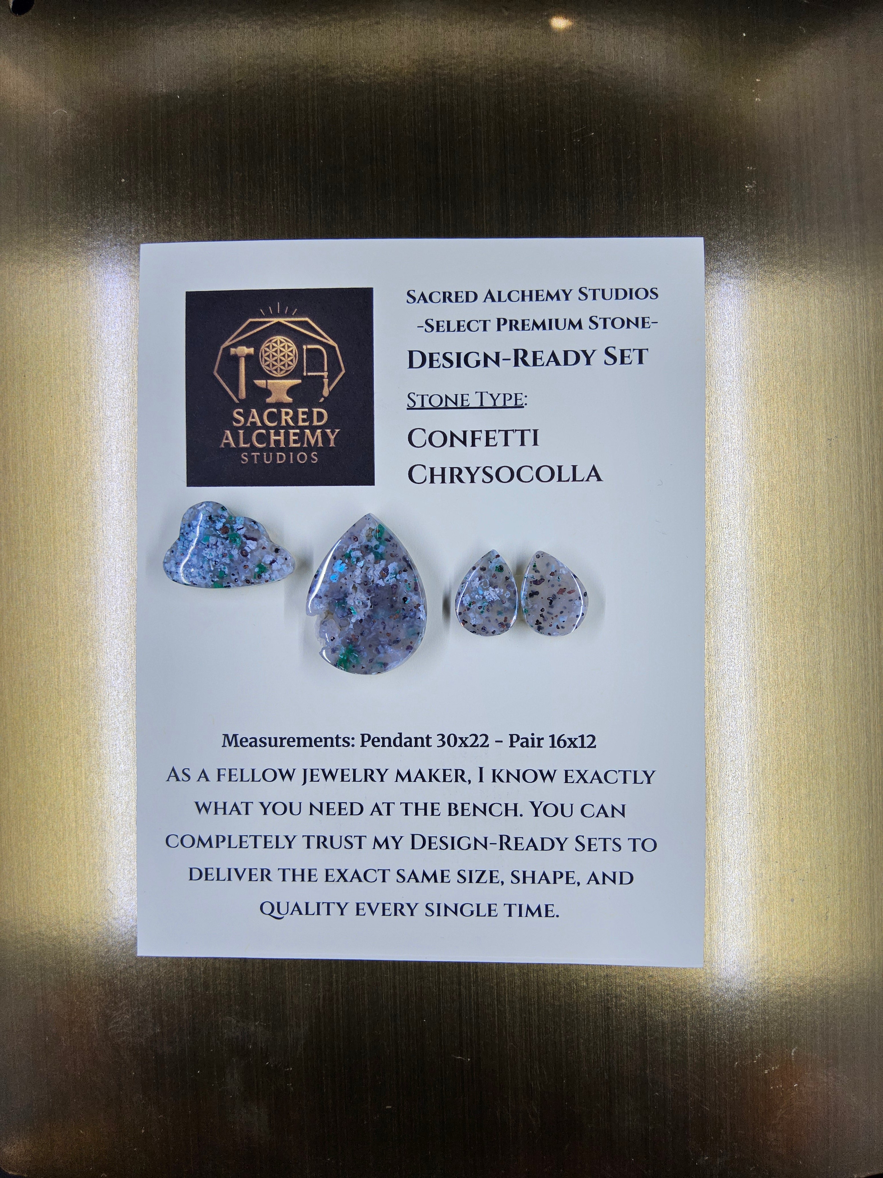 Tear Shape - Confetti Chrysocolla - Sacred Alchemy Select - Design-Ready Set by Sacred Alchemy Studios