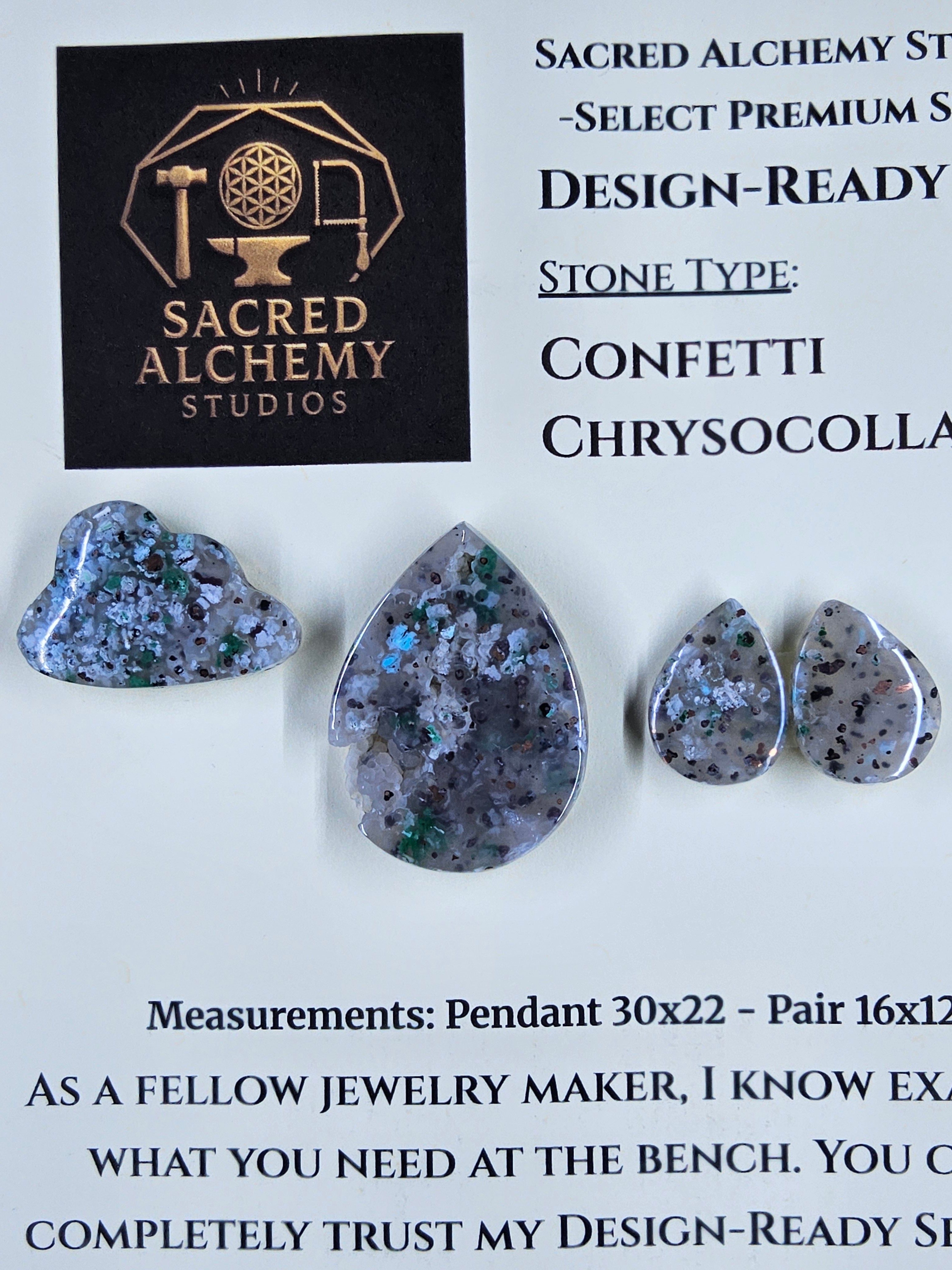 Tear Shape - Confetti Chrysocolla - Sacred Alchemy Select - Design-Ready Set by Sacred Alchemy Studios