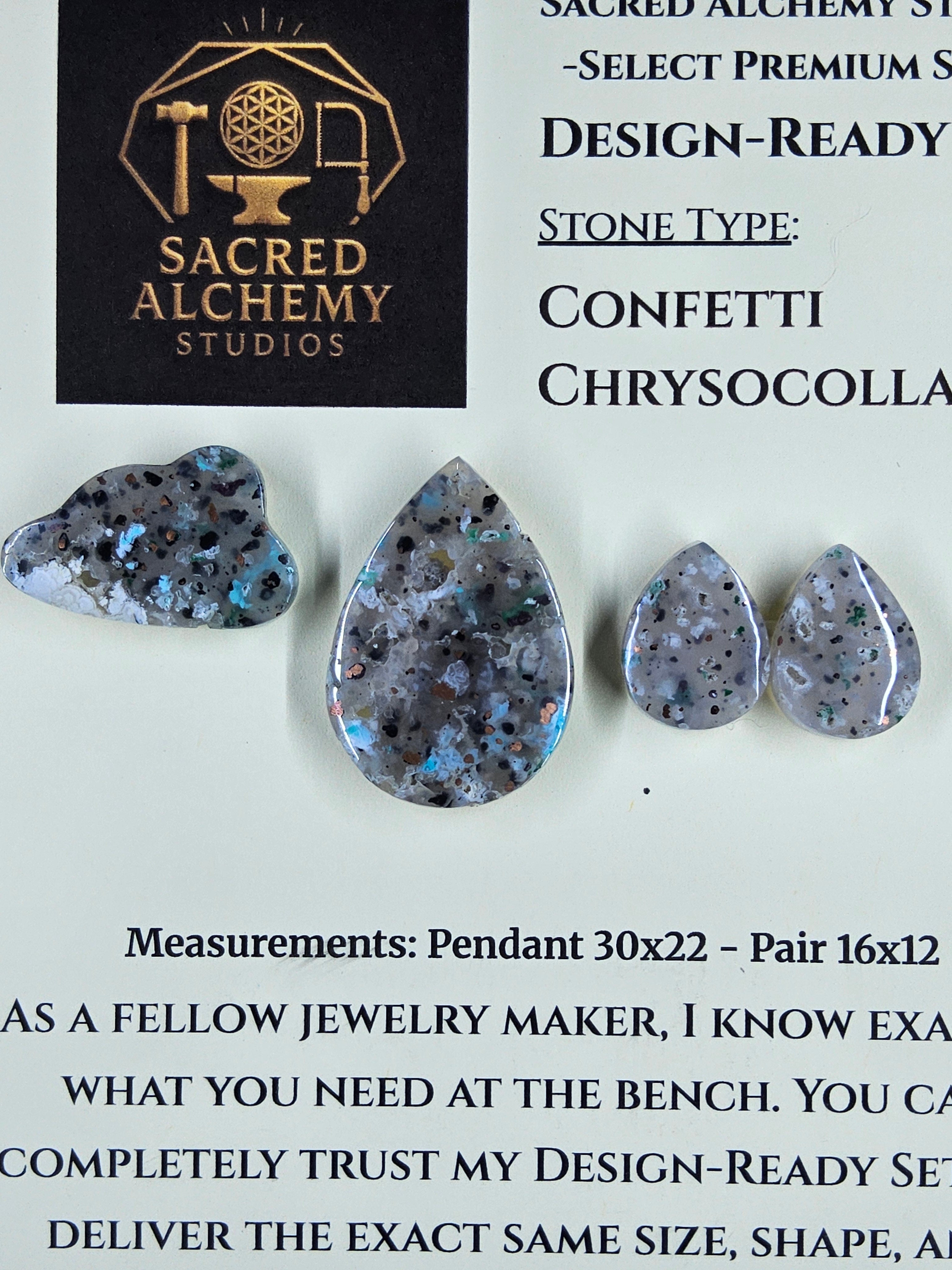 Tear Shape - Confetti Chrysocolla - Sacred Alchemy Select - Design-Ready Set by Sacred Alchemy Studios