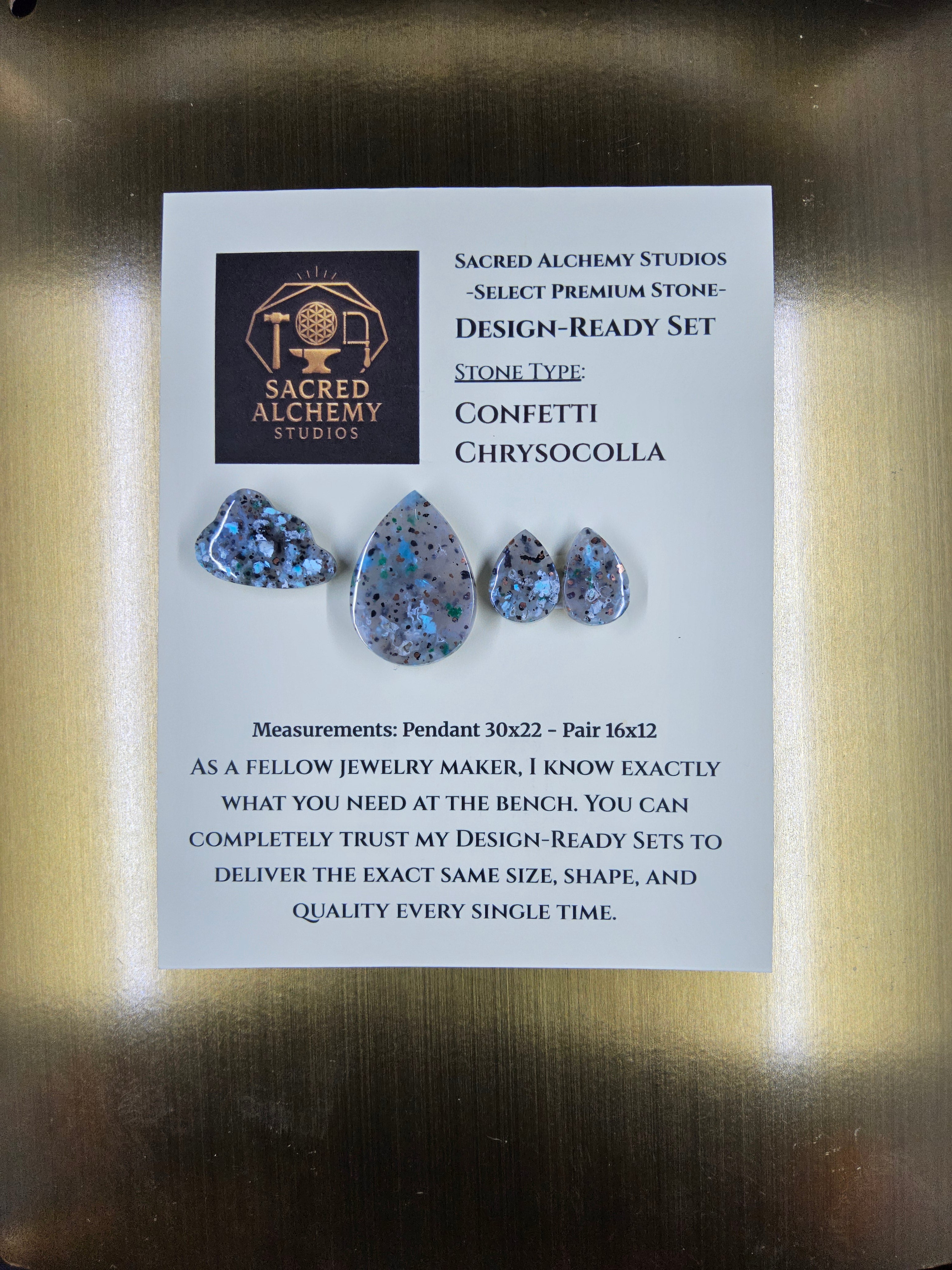 Tear Shape - Confetti Chrysocolla - Sacred Alchemy Select - Design-Ready Set by Sacred Alchemy Studios