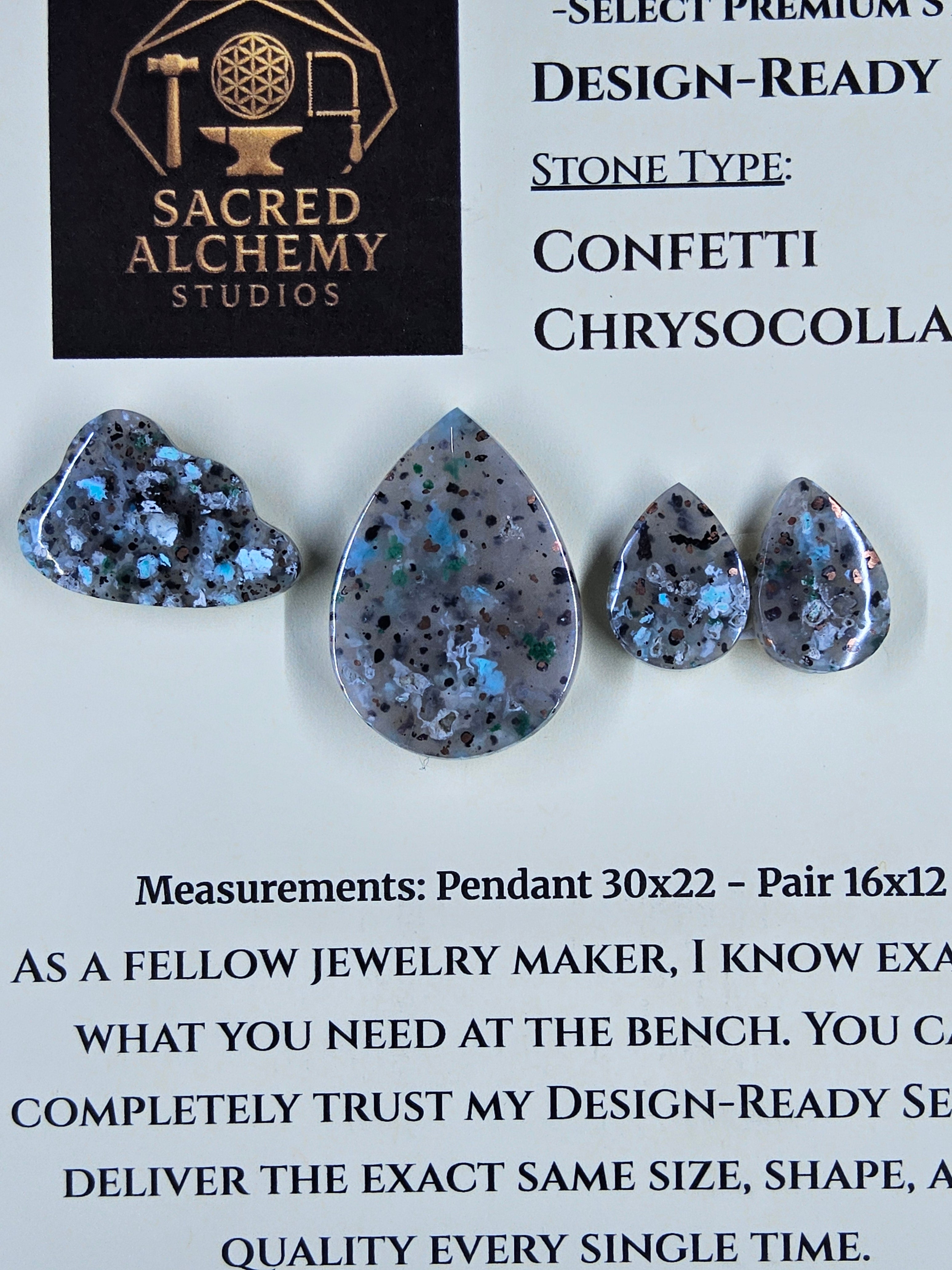 Tear Shape - Confetti Chrysocolla - Sacred Alchemy Select - Design-Ready Set by Sacred Alchemy Studios