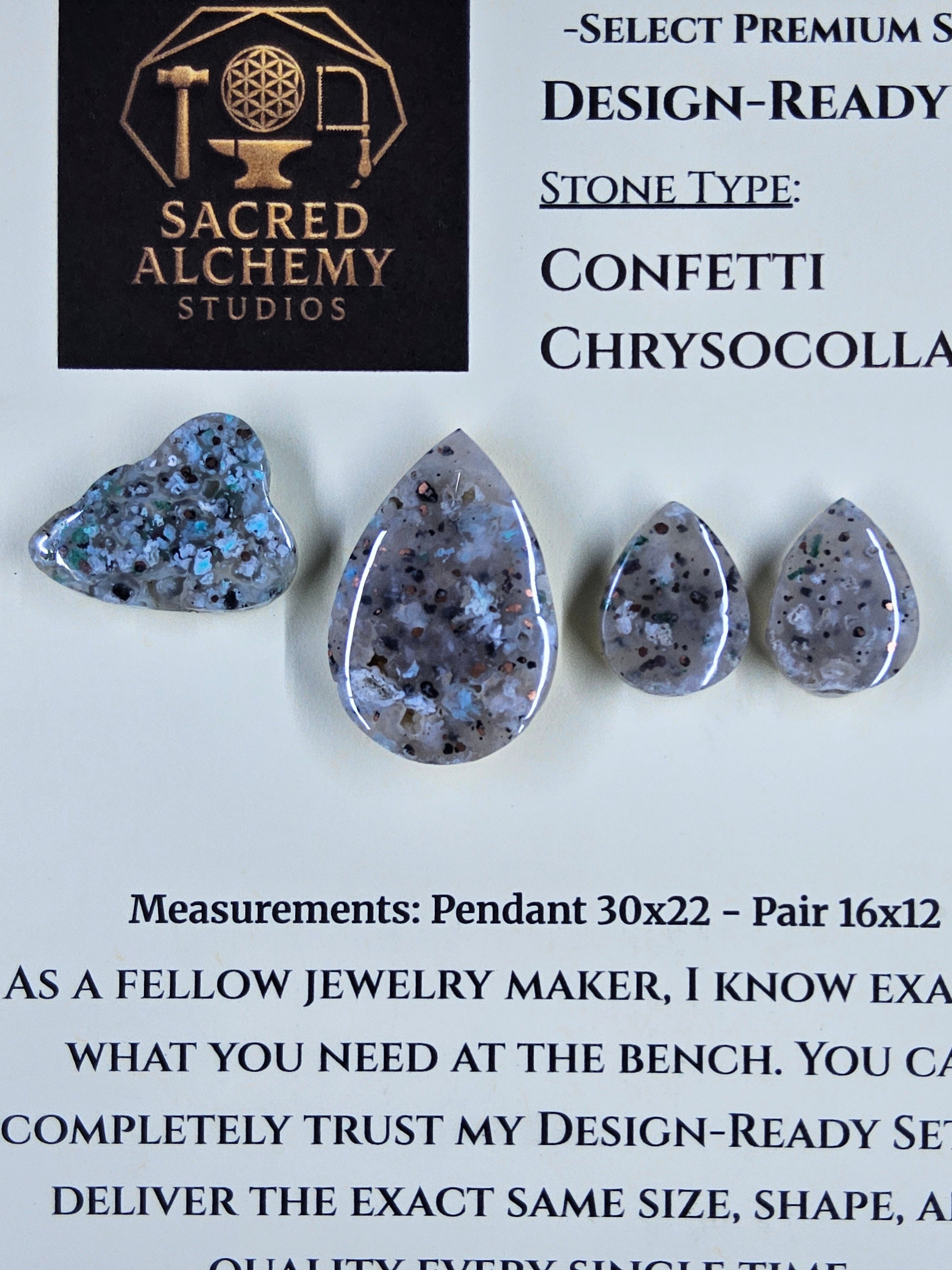 Tear Shape - Confetti Chrysocolla - Sacred Alchemy Select - Design-Ready Set by Sacred Alchemy Studios
