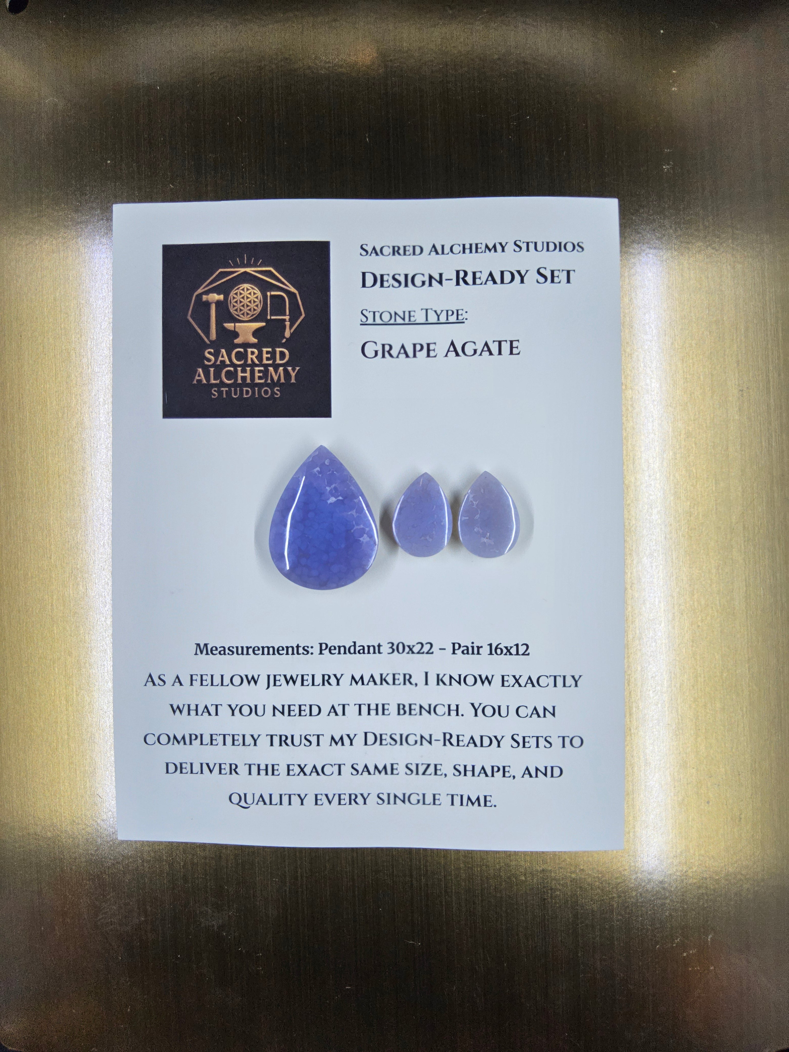 Tear Shape - Grape Agate - Design-Ready Set by Sacred Alchemy Studios