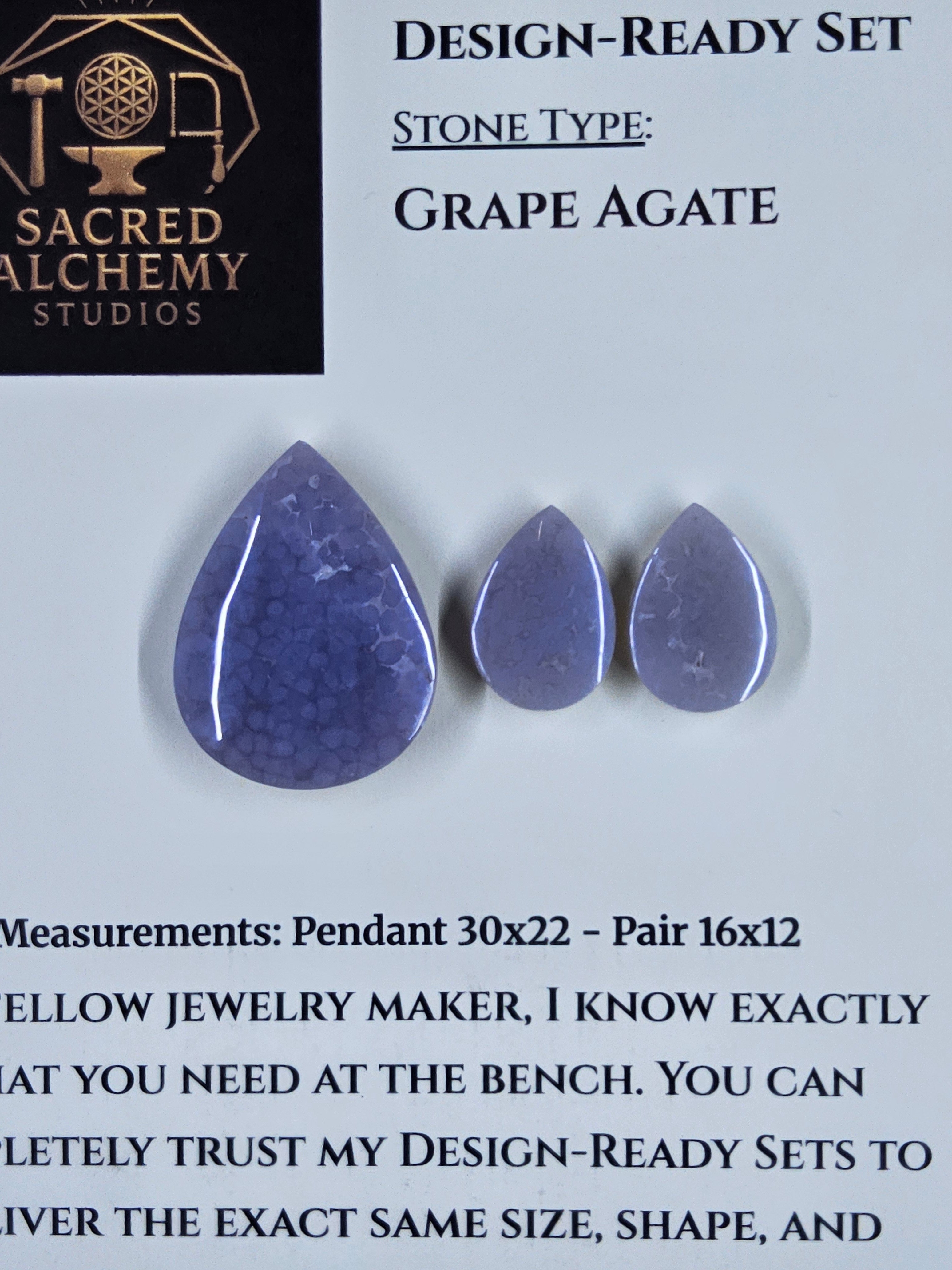 Tear Shape - Grape Agate - Design-Ready Set by Sacred Alchemy Studios