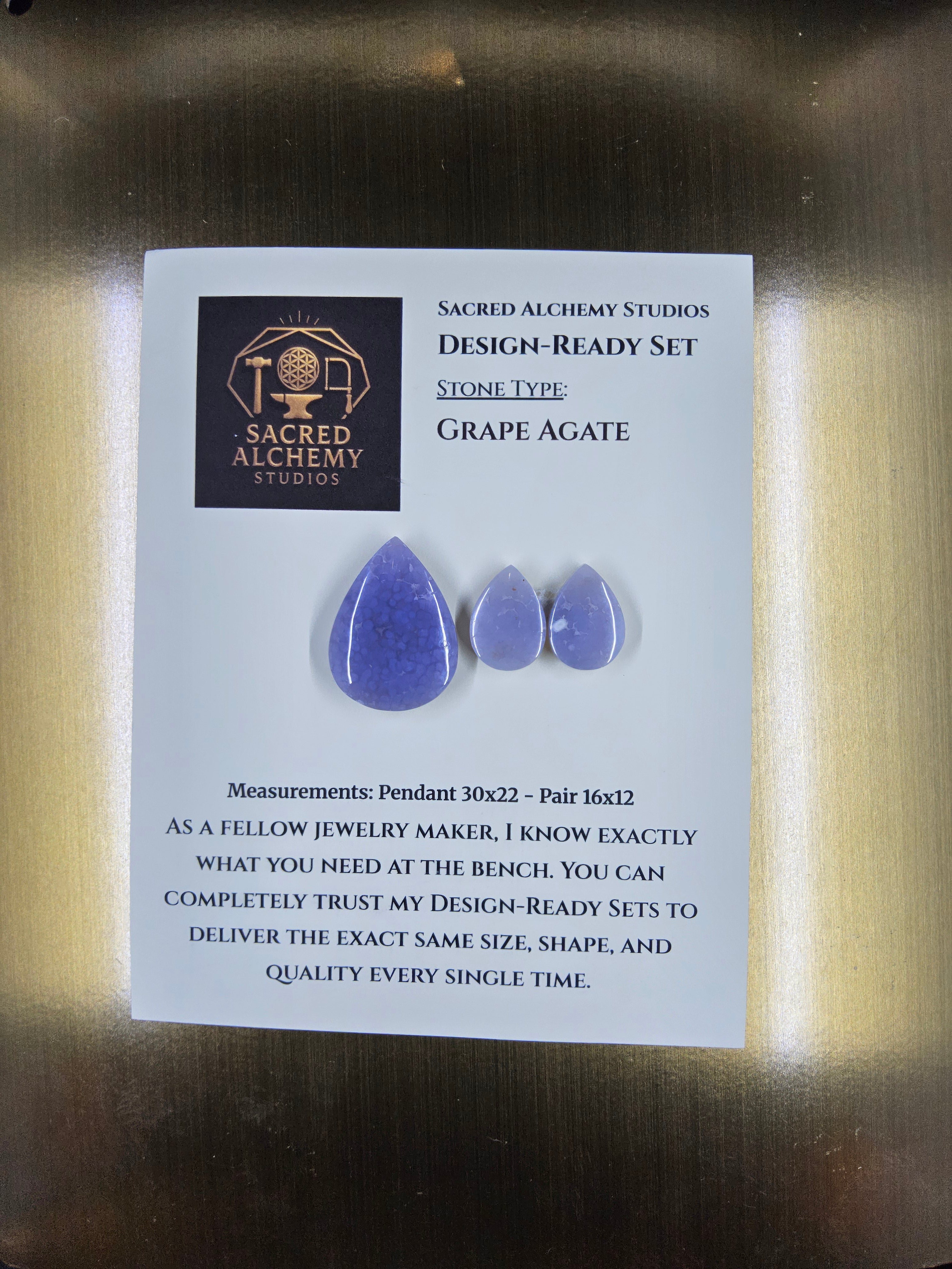 Tear Shape - Grape Agate - Design-Ready Set by Sacred Alchemy Studios