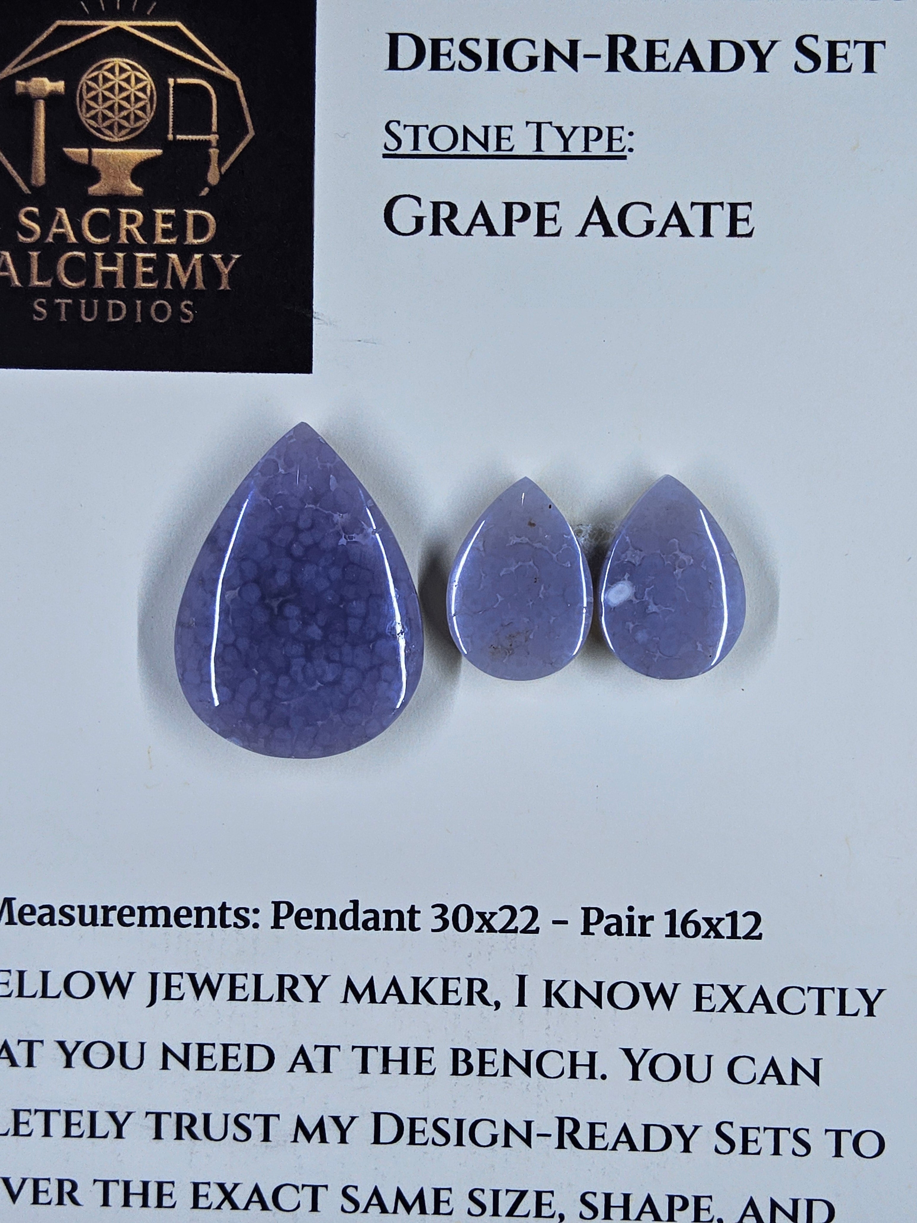 Tear Shape - Grape Agate - Design-Ready Set by Sacred Alchemy Studios