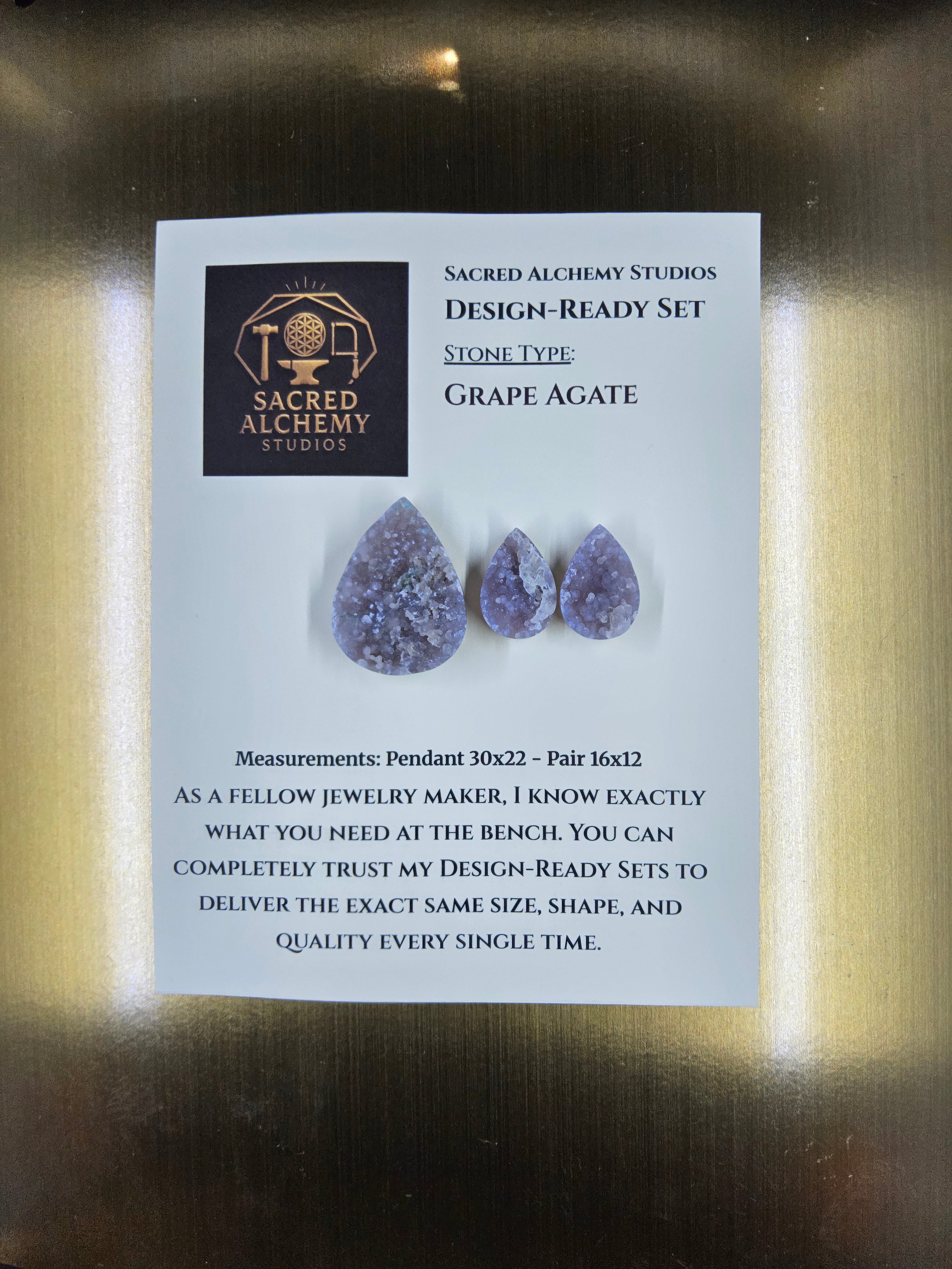 Tear Shape - Grape Agate - Botryoidal - Design-Ready Set by Sacred Alchemy Studios