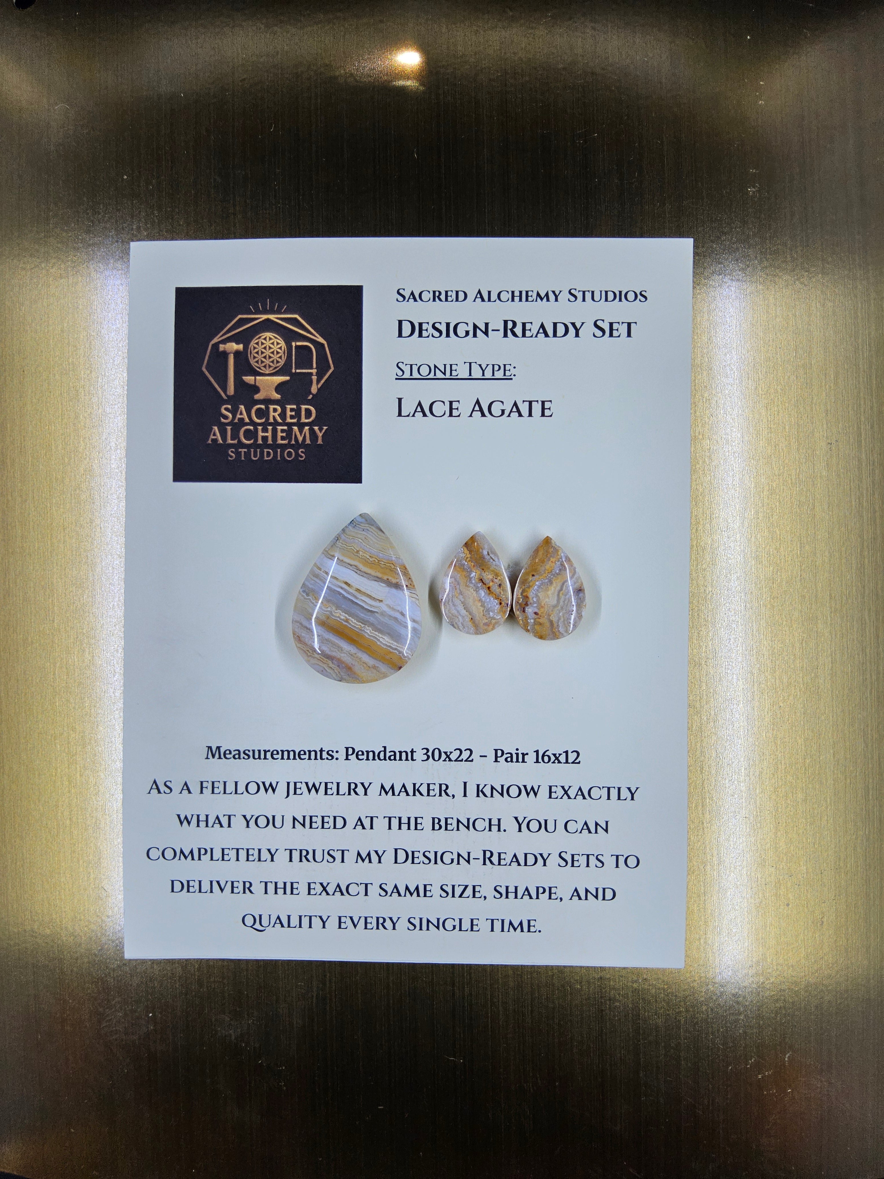 Tear Shape - Lace Agate - Design-Ready Set by Sacred Alchemy Studios
