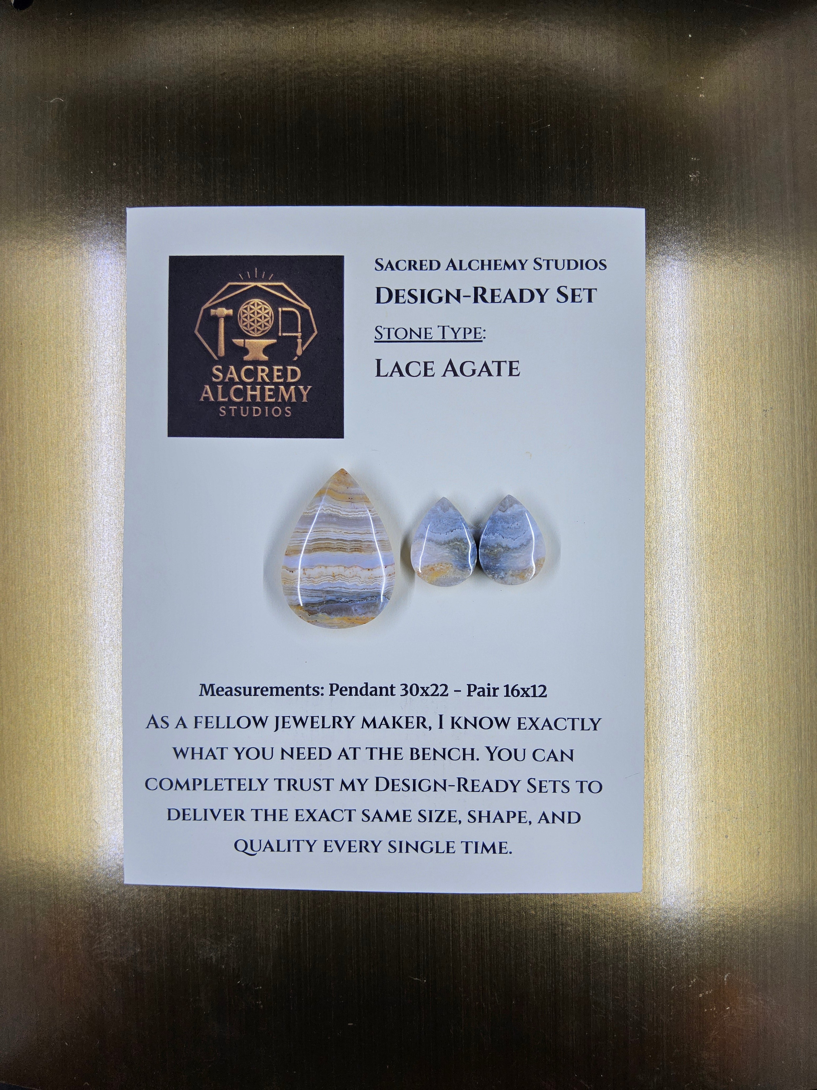 Tear Shape - Lace Agate - Design-Ready Set by Sacred Alchemy Studios