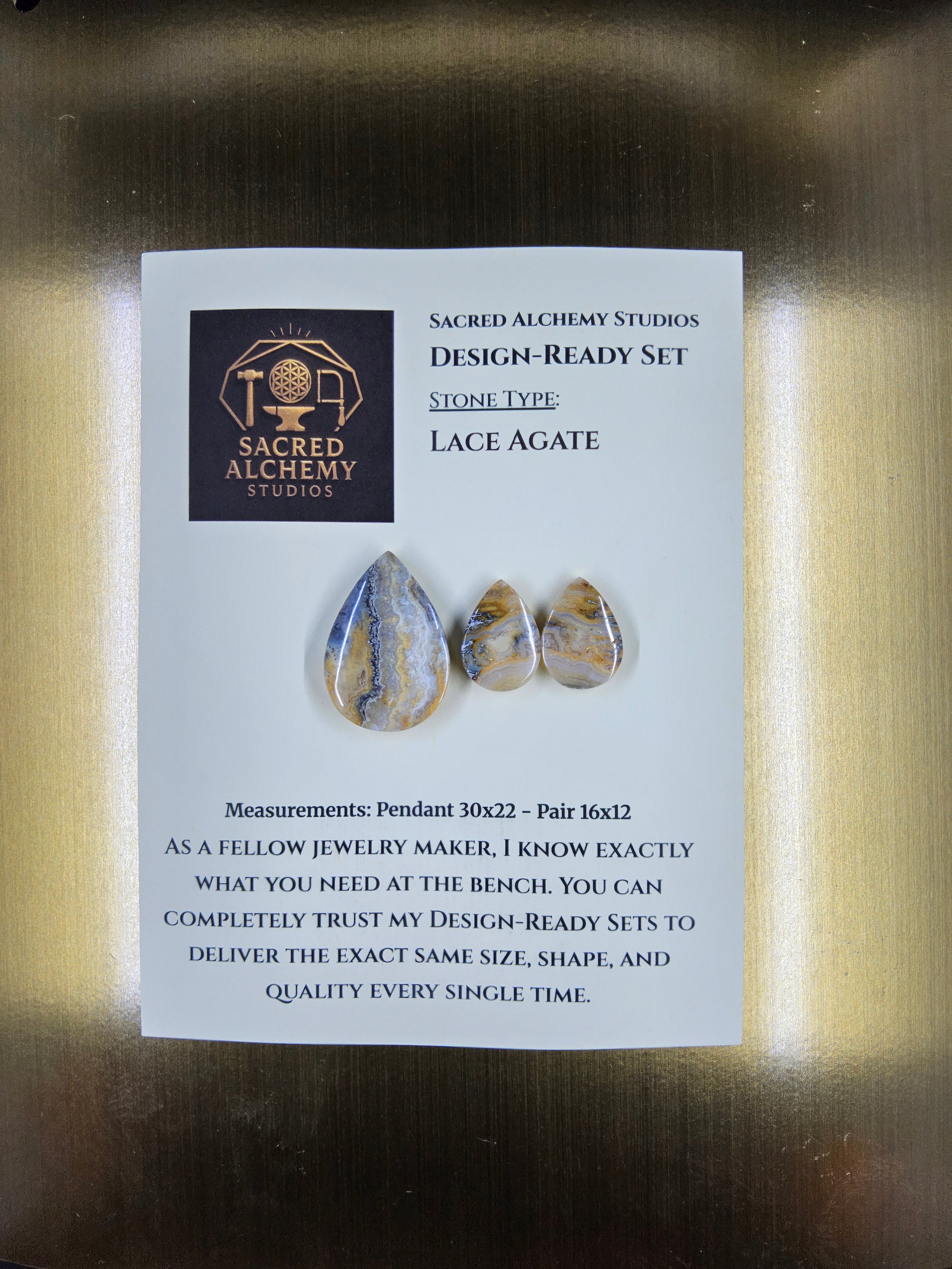Tear Shape - Lace Agate - Design-Ready Set by Sacred Alchemy Studios