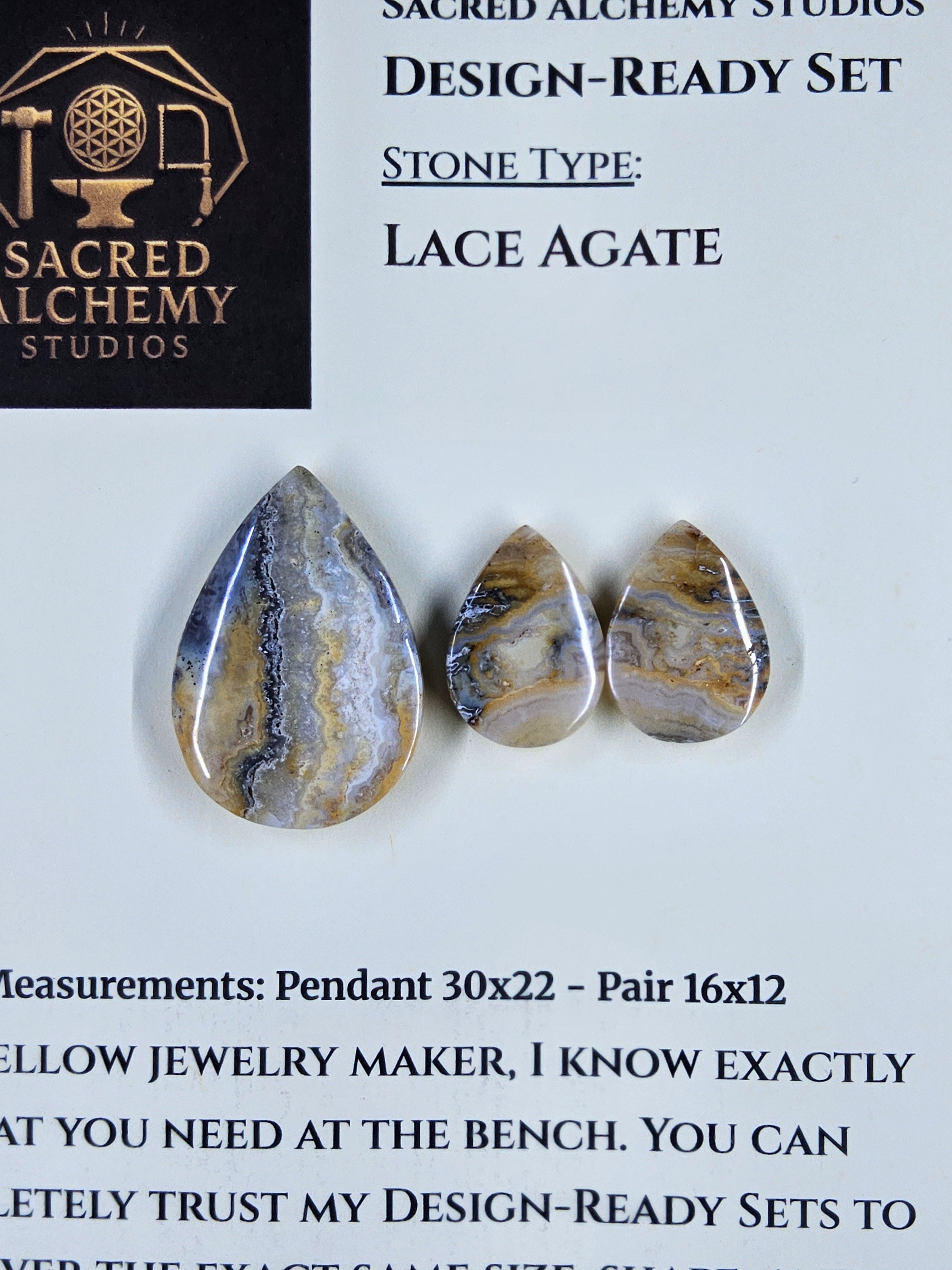 Tear Shape - Lace Agate - Design-Ready Set by Sacred Alchemy Studios