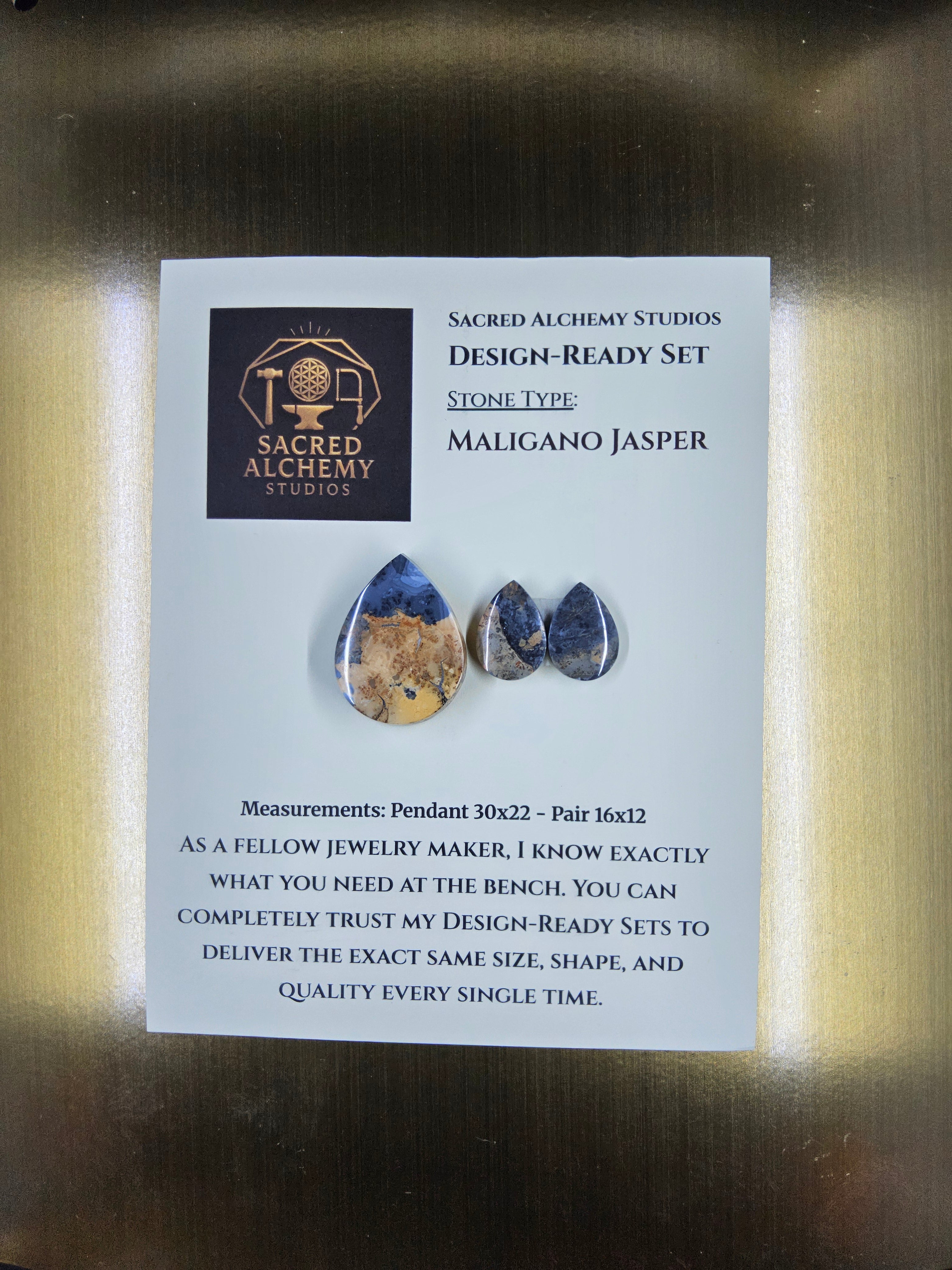 Tear Shape - Maligano Jasper - Design-Ready Set by Sacred Alchemy Studios