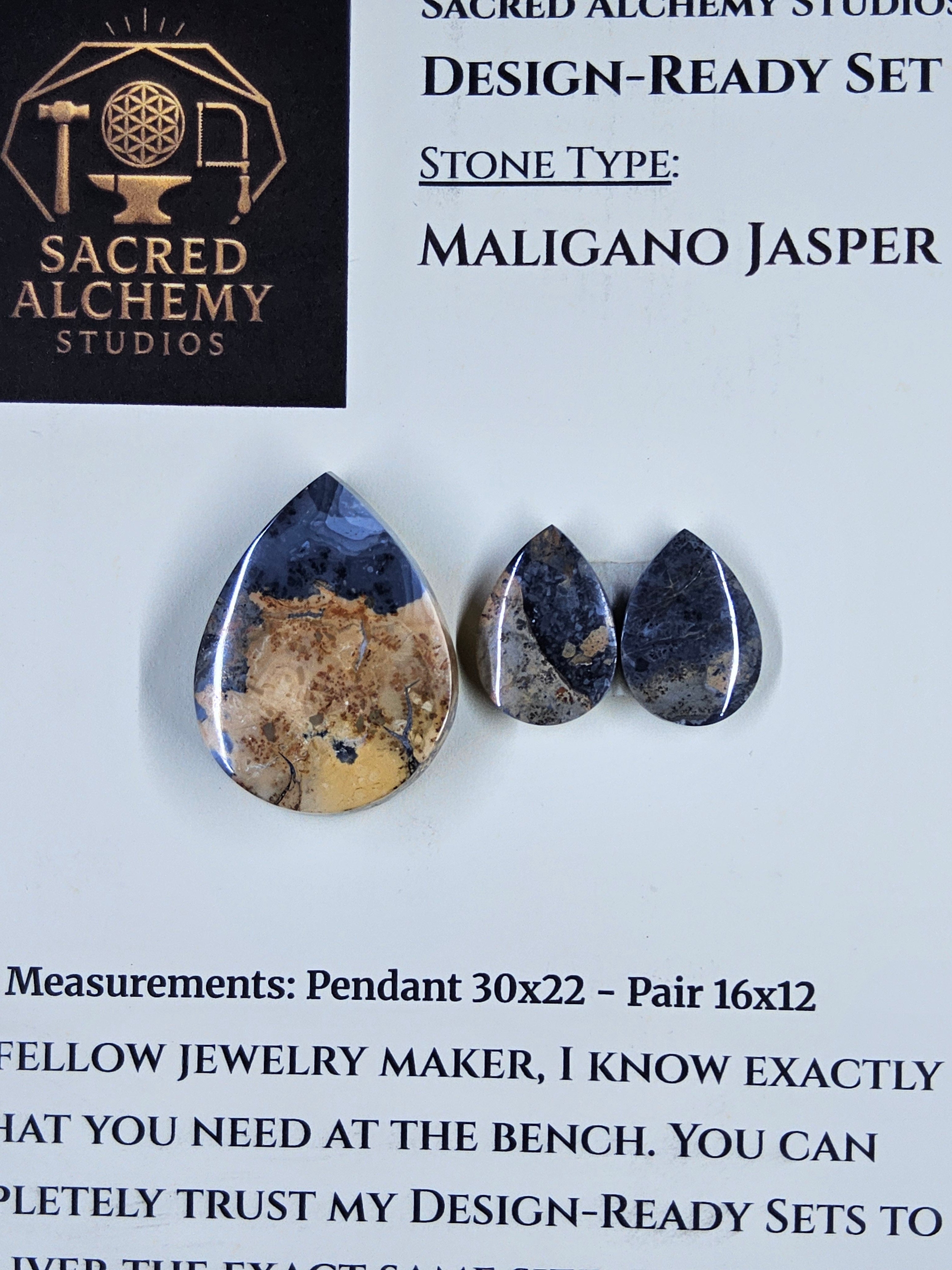 Tear Shape - Maligano Jasper - Design-Ready Set by Sacred Alchemy Studios
