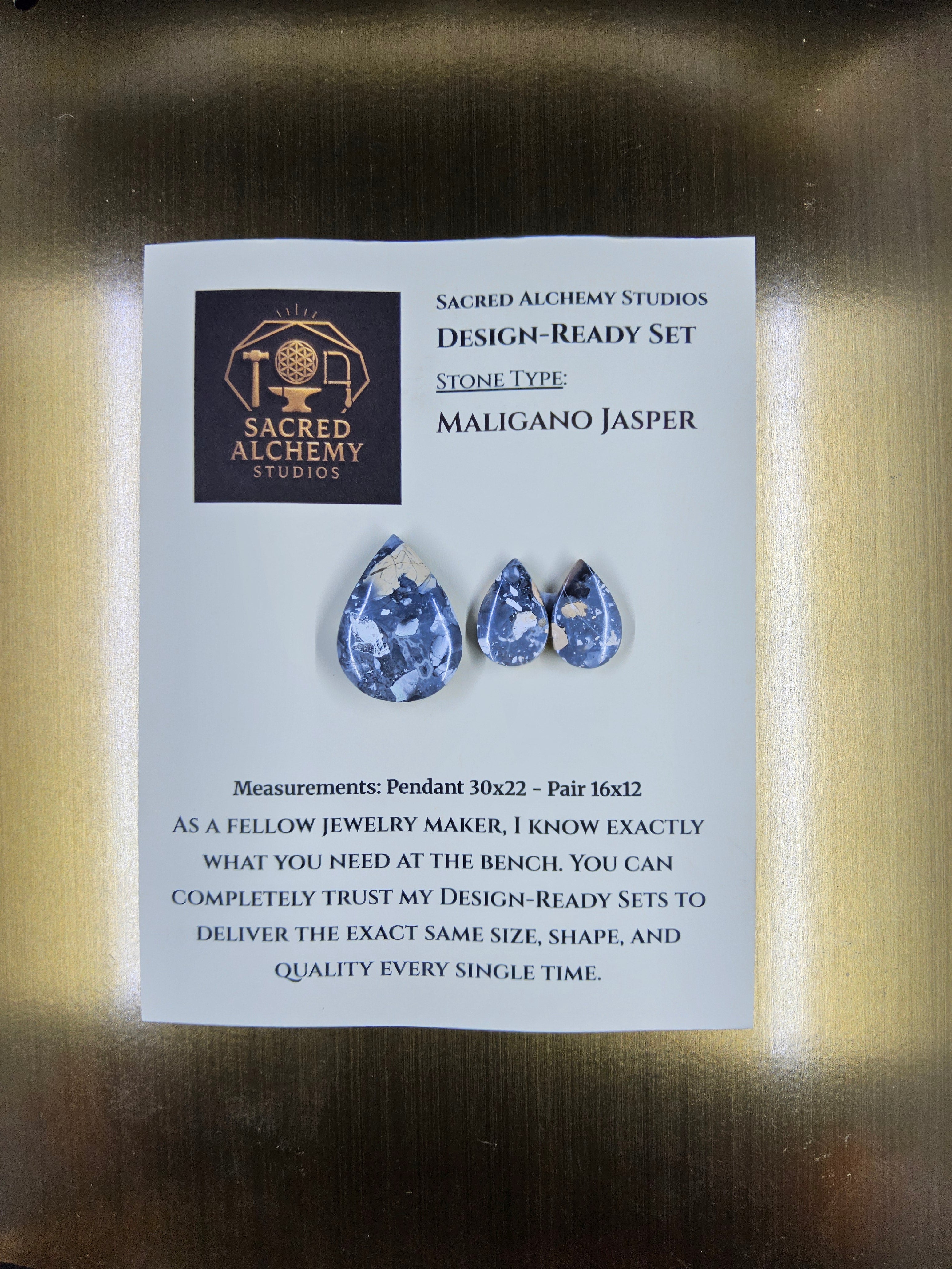 Tear Shape - Maligano Jasper - Design-Ready Set by Sacred Alchemy Studios