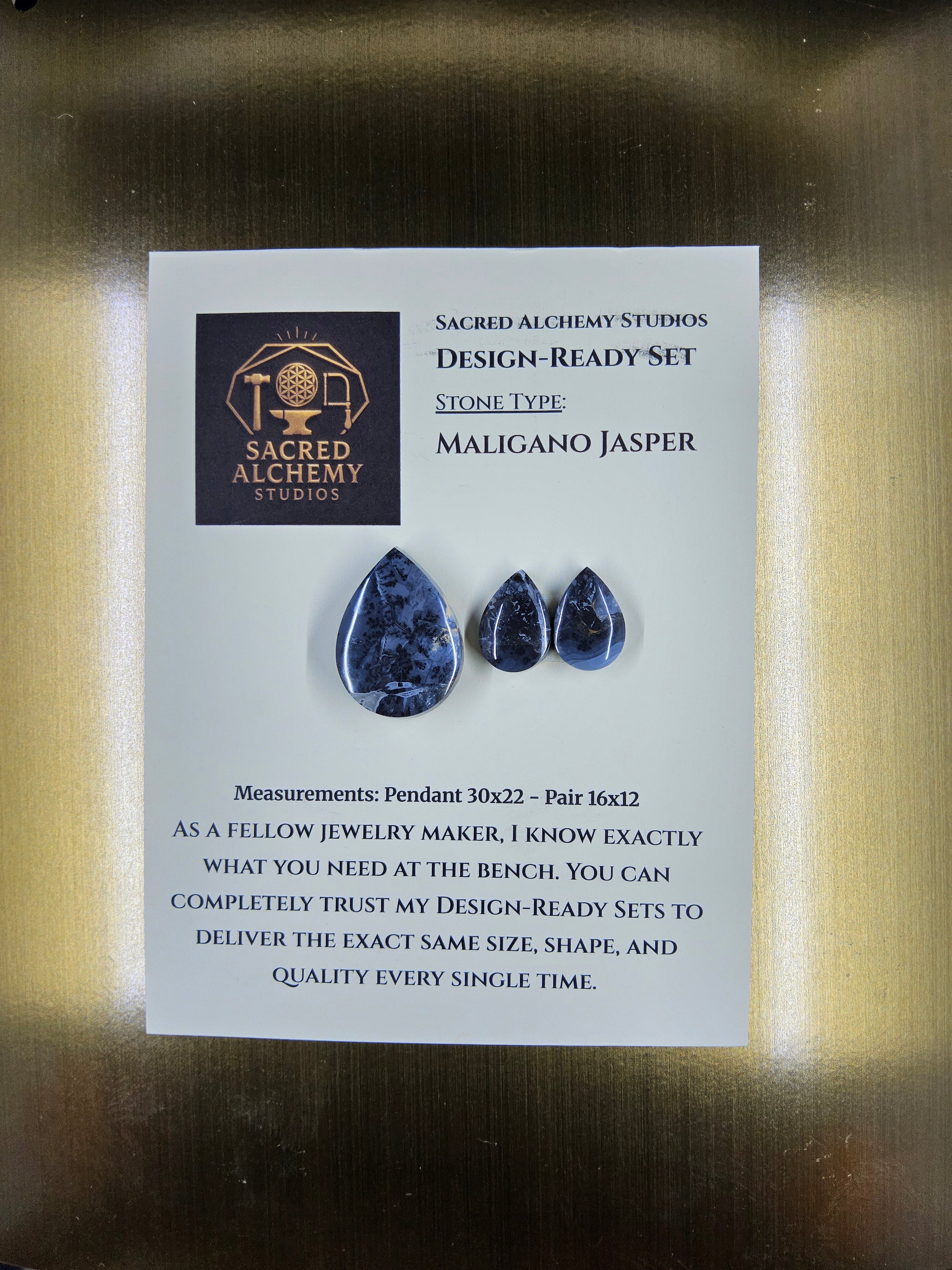 Tear Shape - Maligano Jasper - Design-Ready Set by Sacred Alchemy Studios
