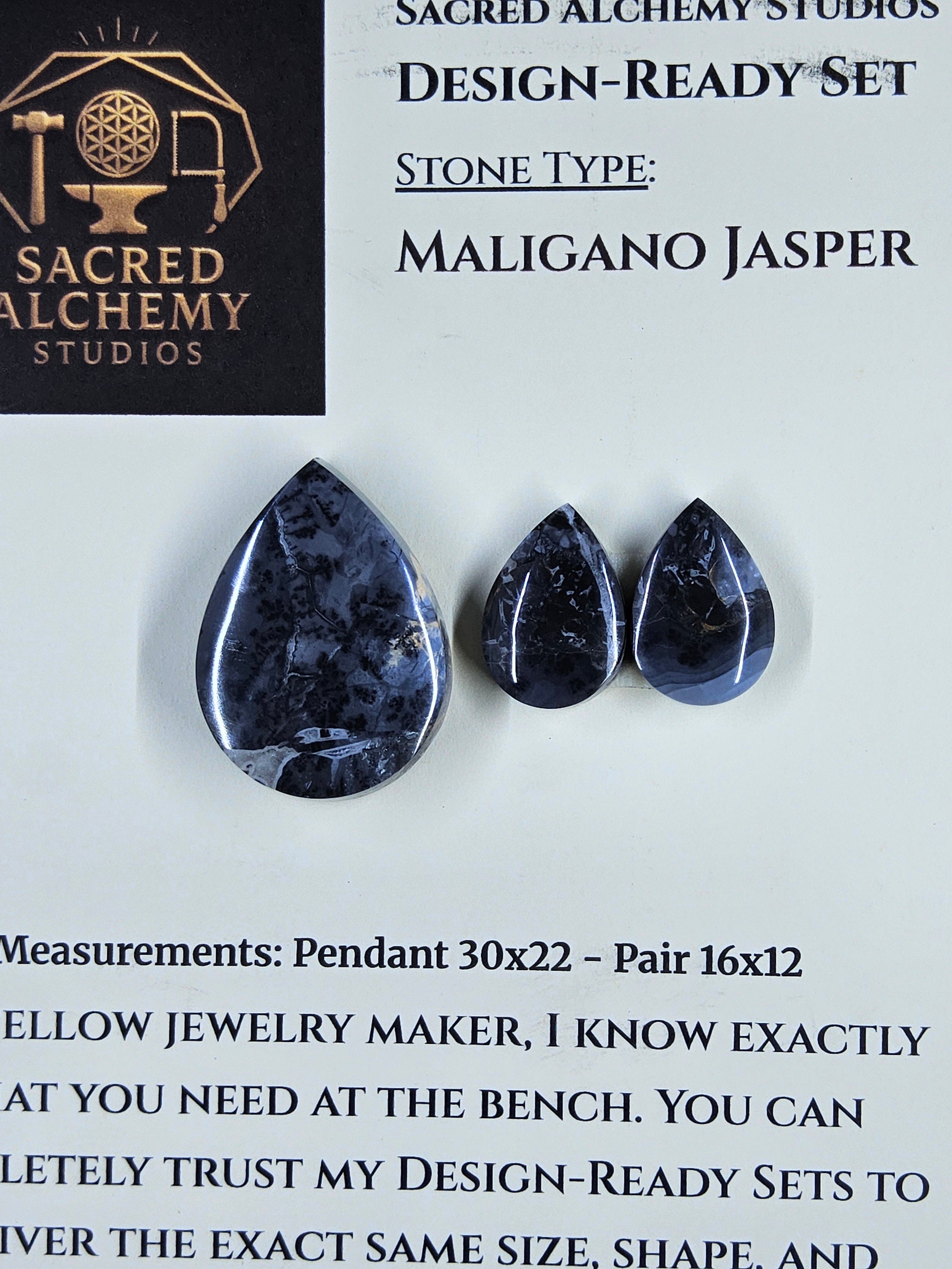 Tear Shape - Maligano Jasper - Design-Ready Set by Sacred Alchemy Studios