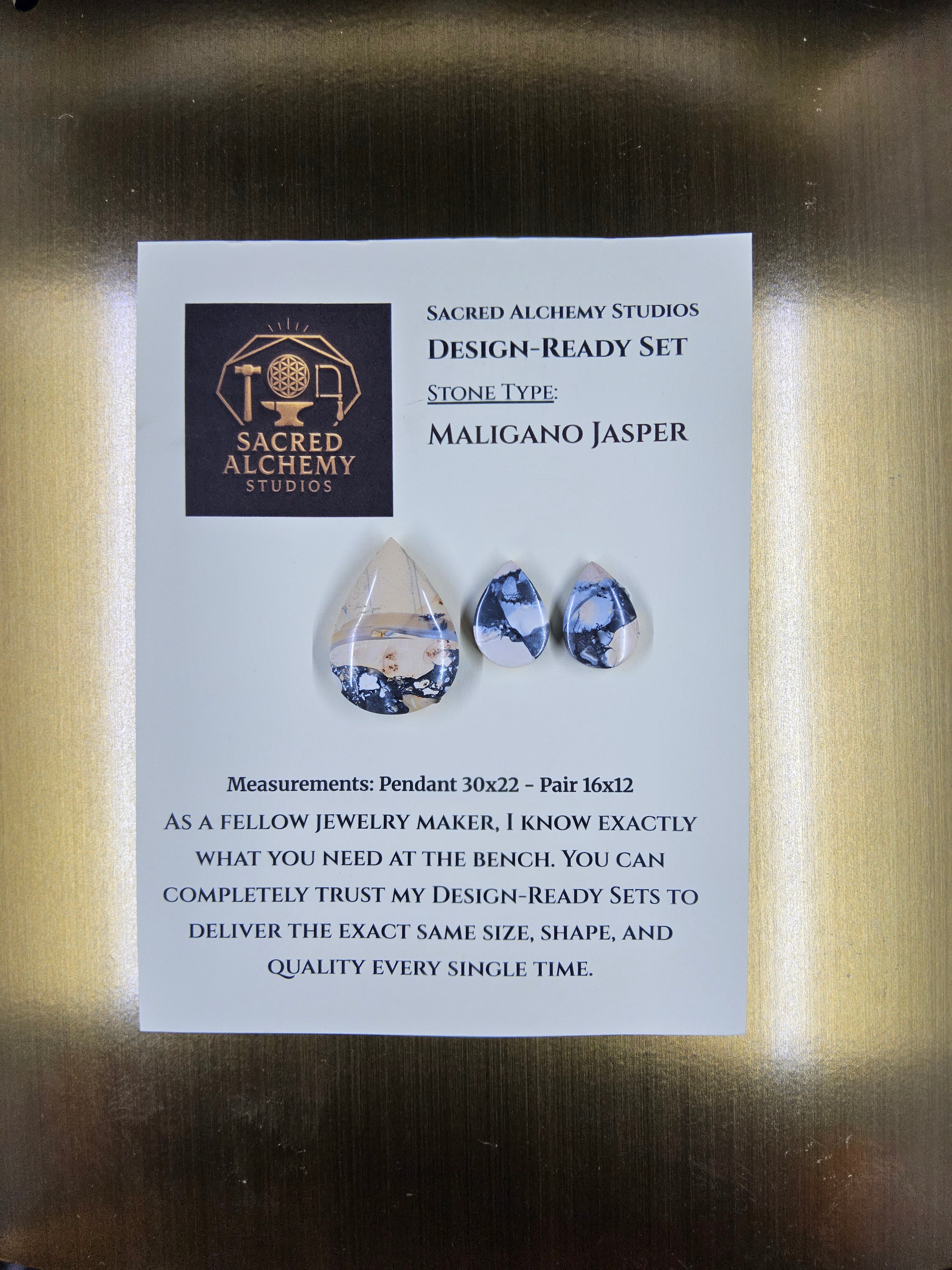 Tear Shape - Maligano Jasper - Design-Ready Set by Sacred Alchemy Studios