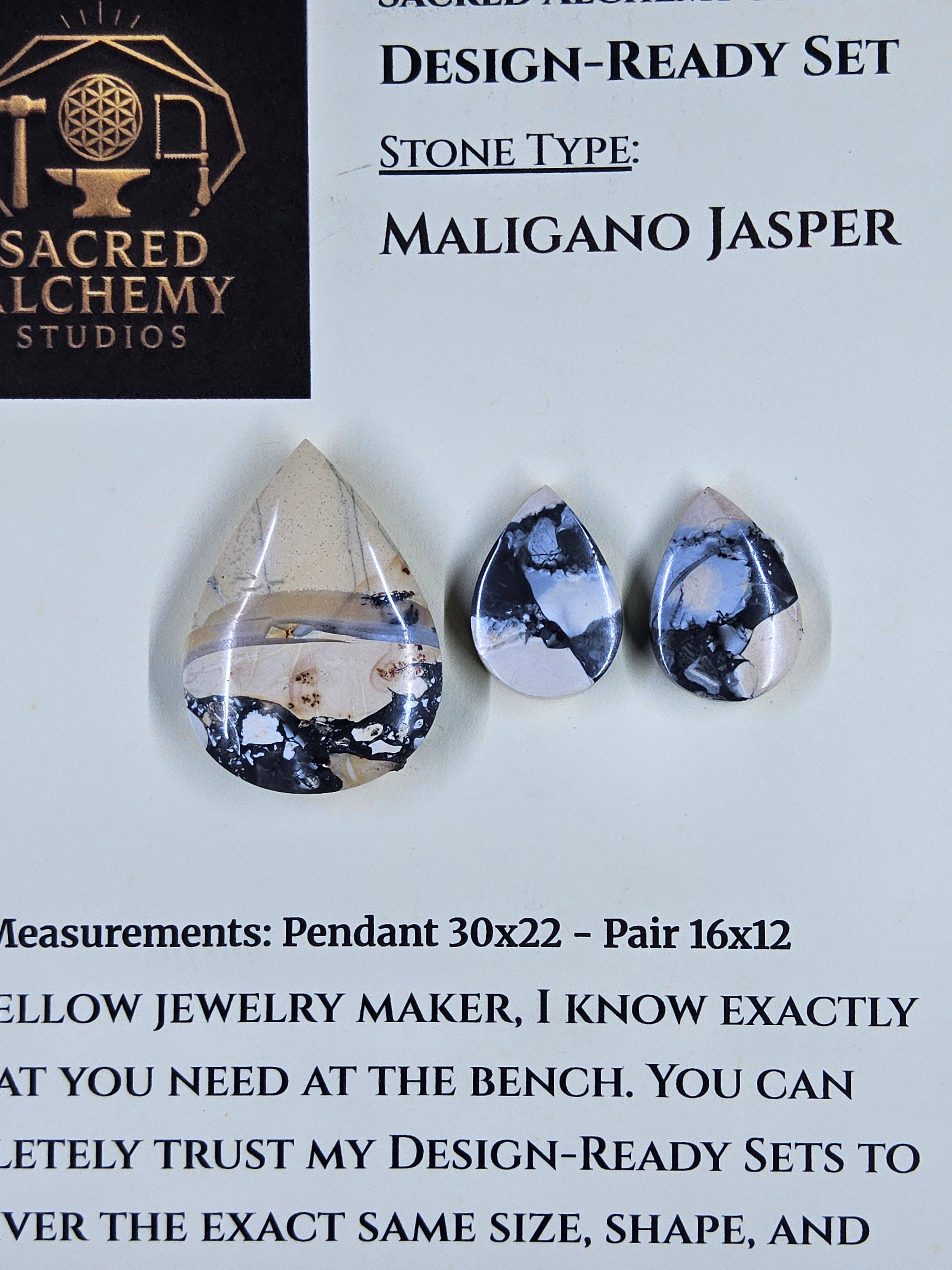 Tear Shape - Maligano Jasper - Design-Ready Set by Sacred Alchemy Studios