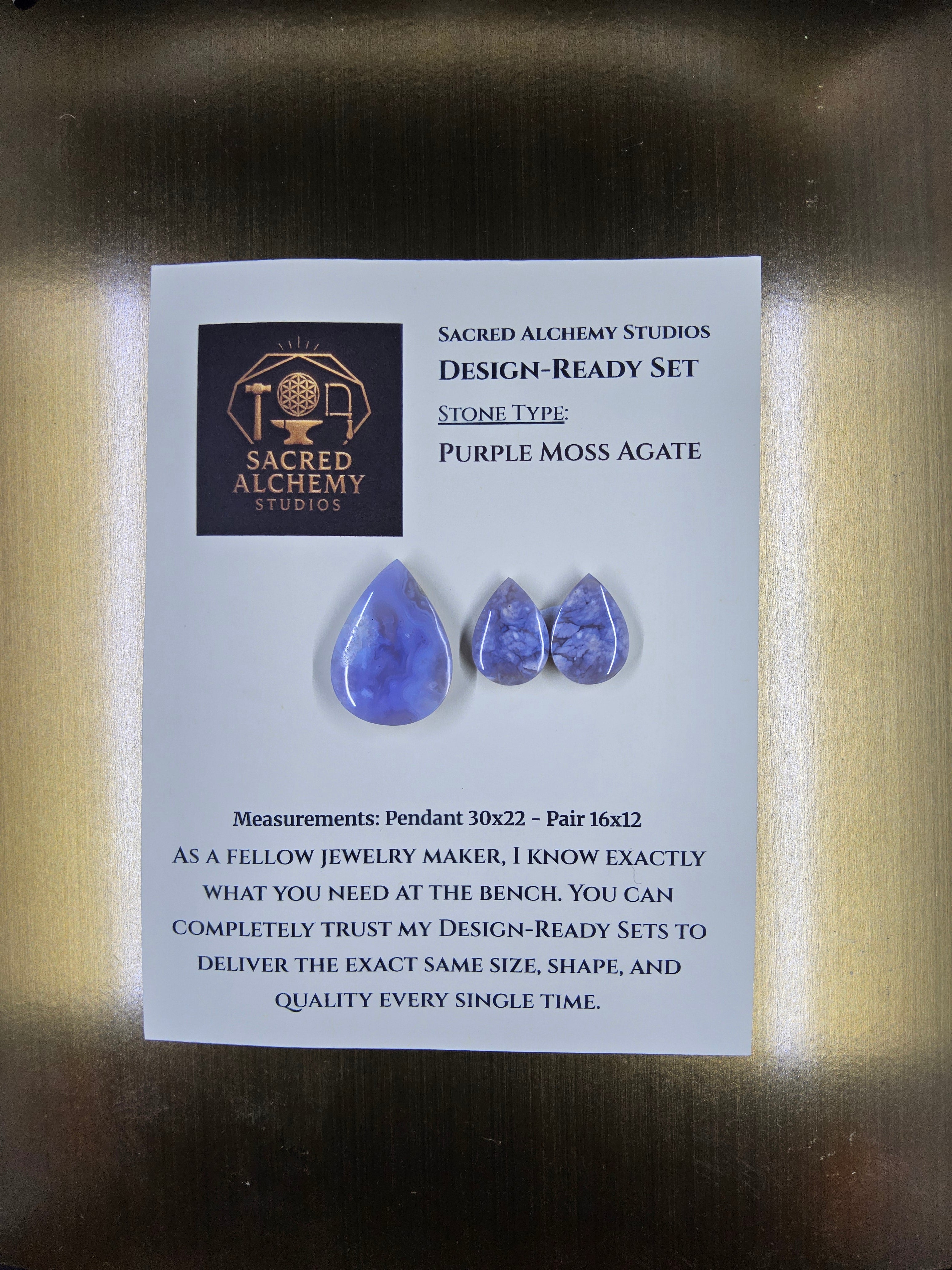 Tear Shape - Purple Moss Agate - Design-Ready Set by Sacred Alchemy Studios