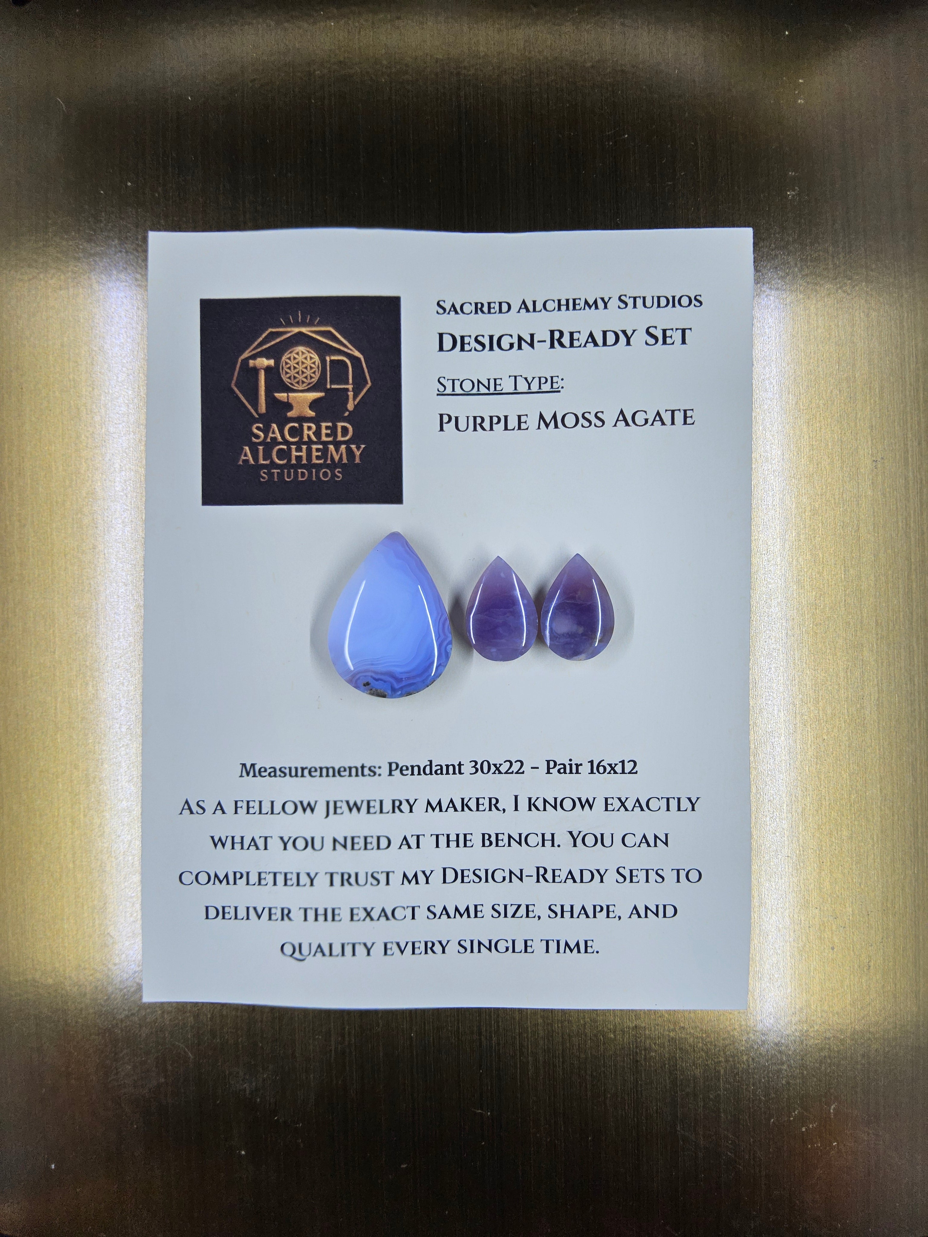 Tear Shape - Purple Moss Agate - Design-Ready Set by Sacred Alchemy Studios
