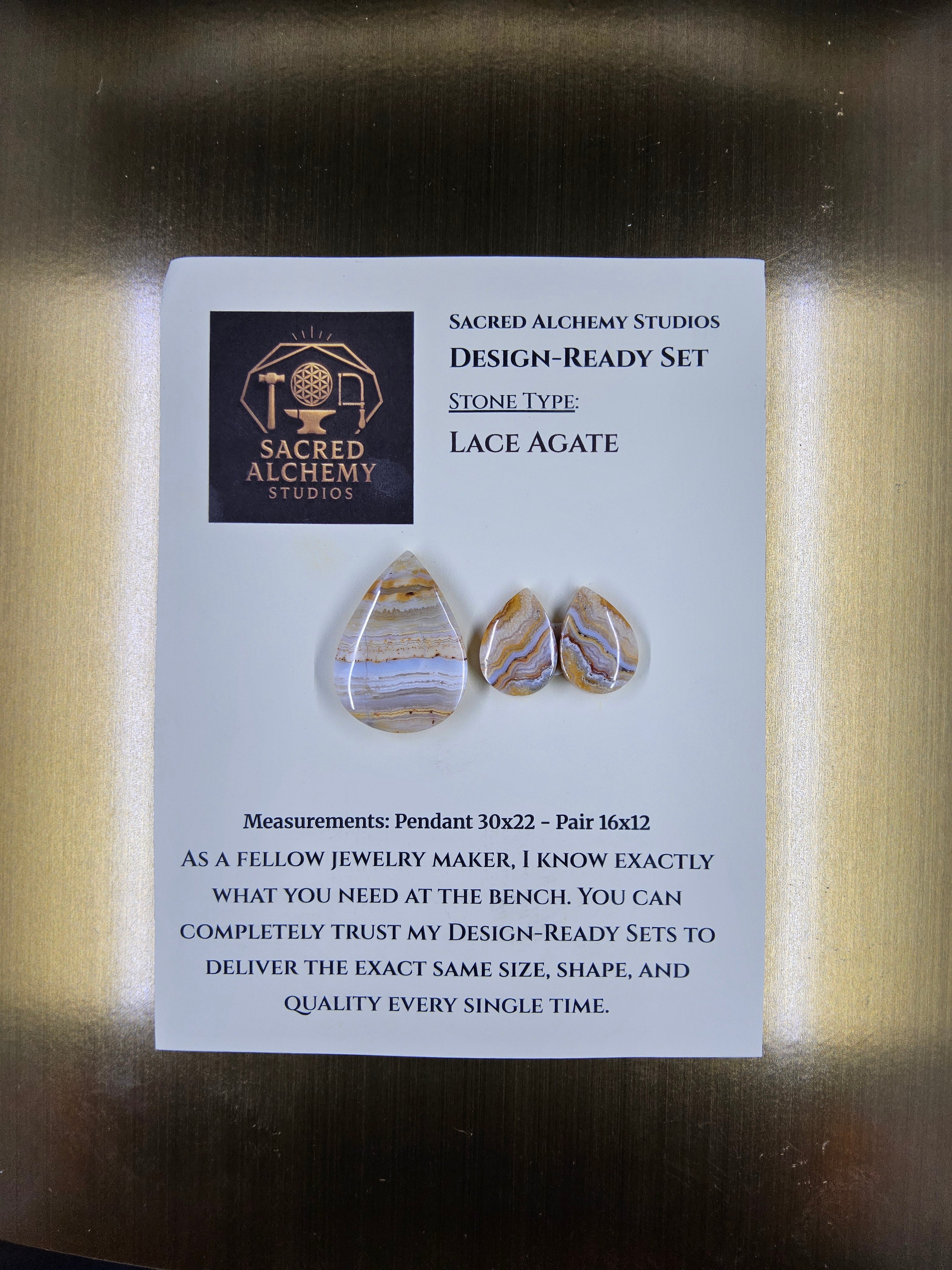 Tear Shape - Lace Agate - Design-Ready Set by Sacred Alchemy Studios