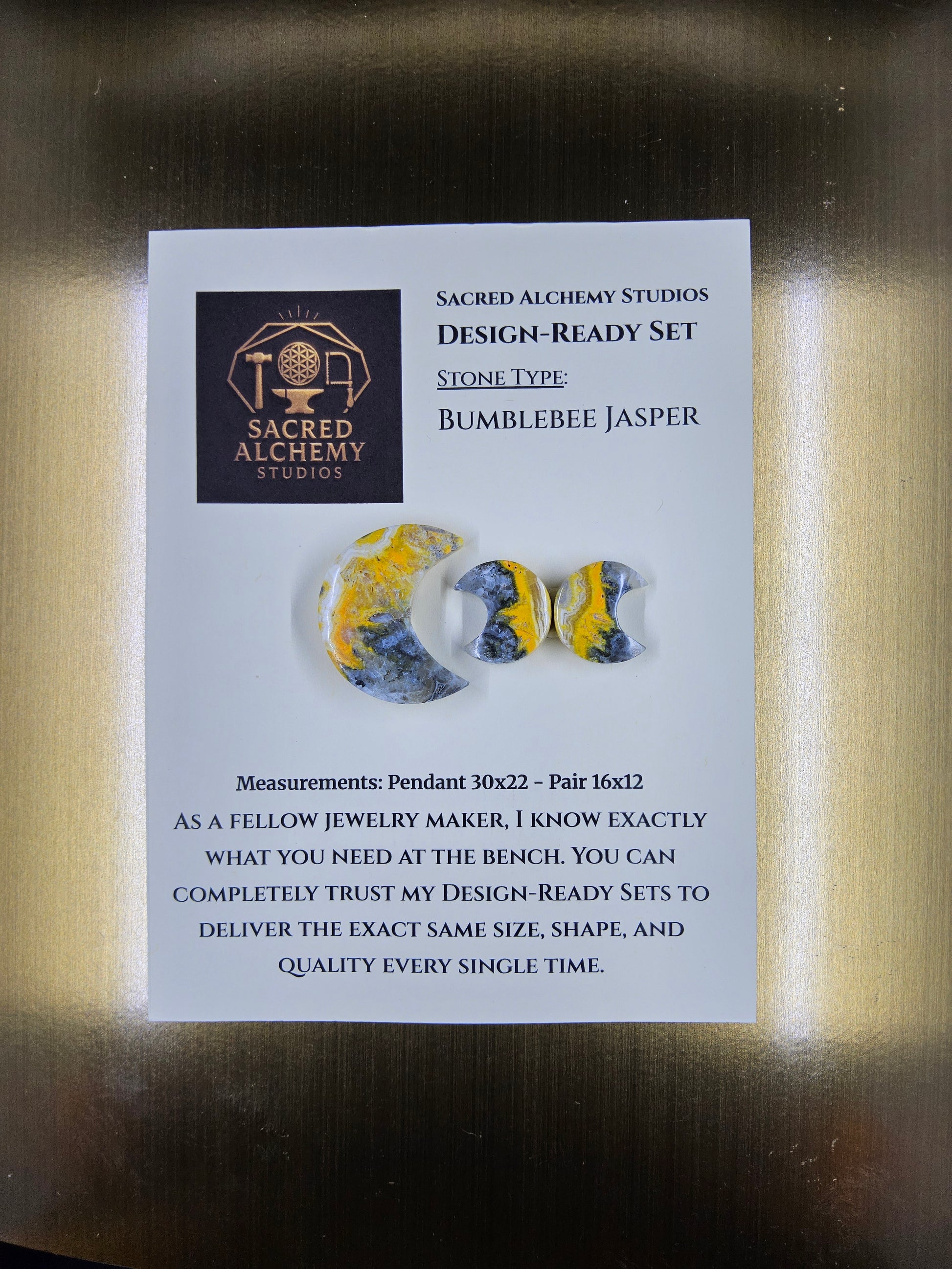 Crescent Moon - Bumblebee Jasper - Design-Ready Set by Sacred Alchemy Studios