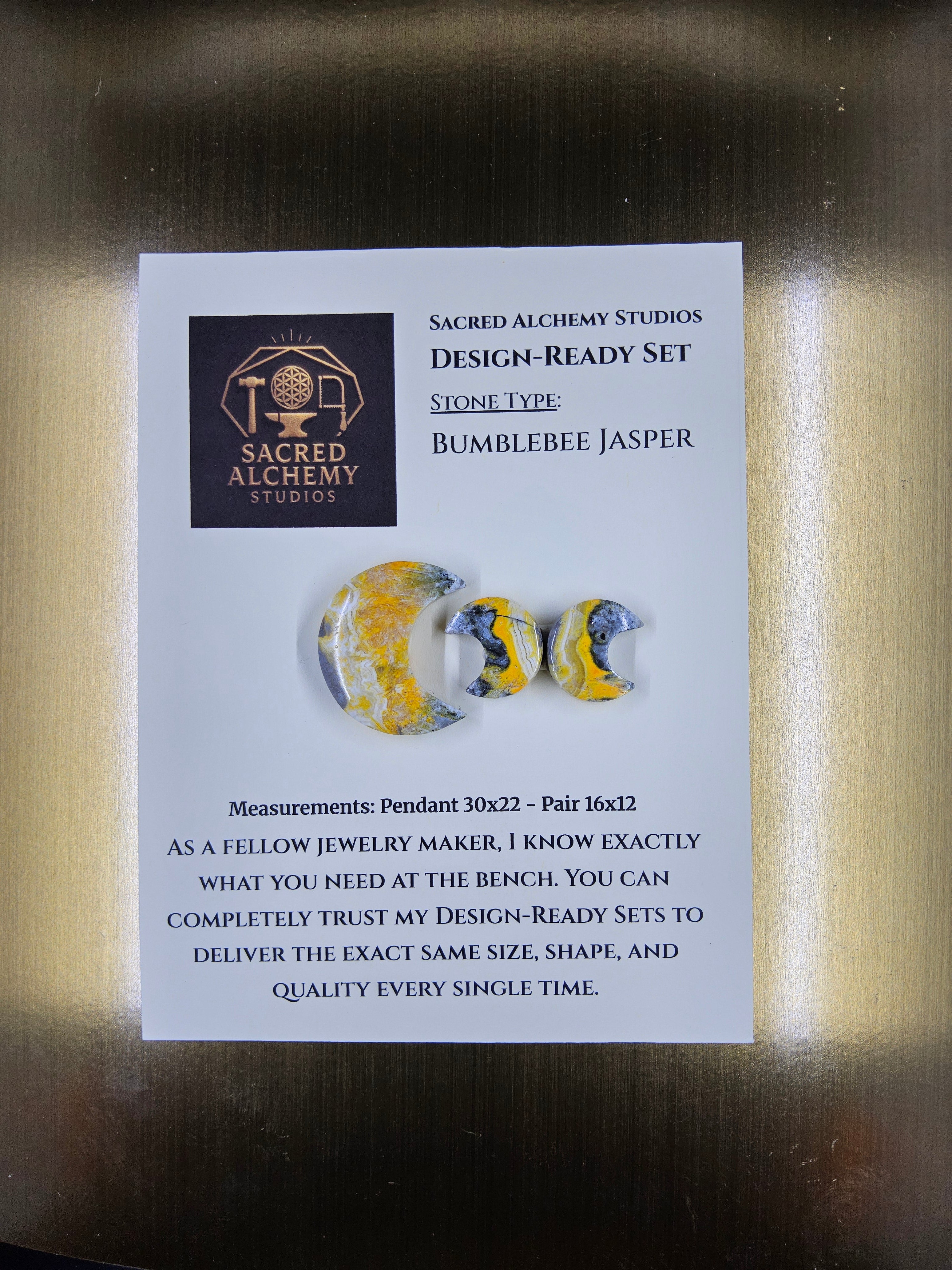 Crescent Moon - Bumblebee Jasper - Design-Ready Set by Sacred Alchemy Studios