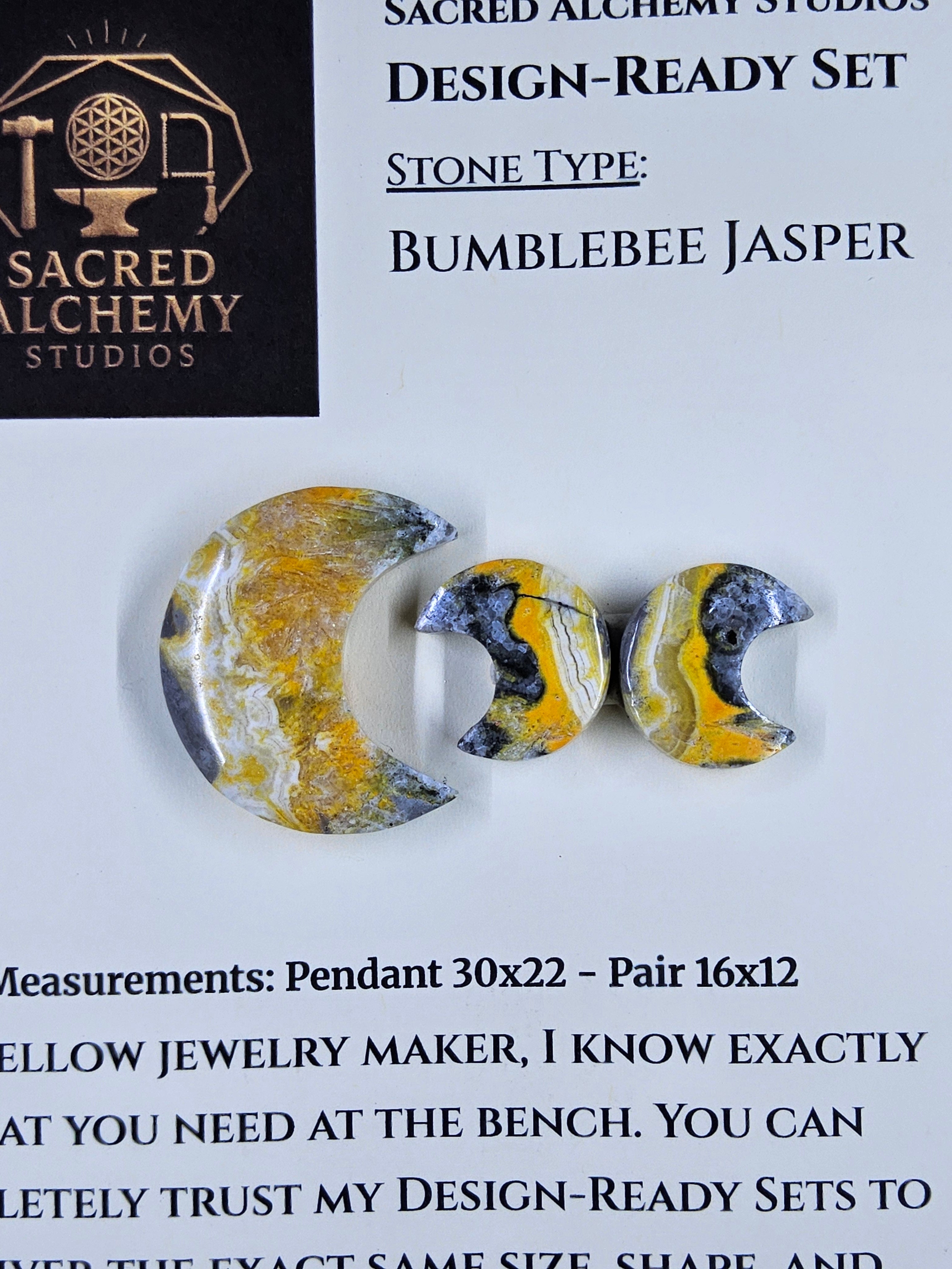 Crescent Moon - Bumblebee Jasper - Design-Ready Set by Sacred Alchemy Studios