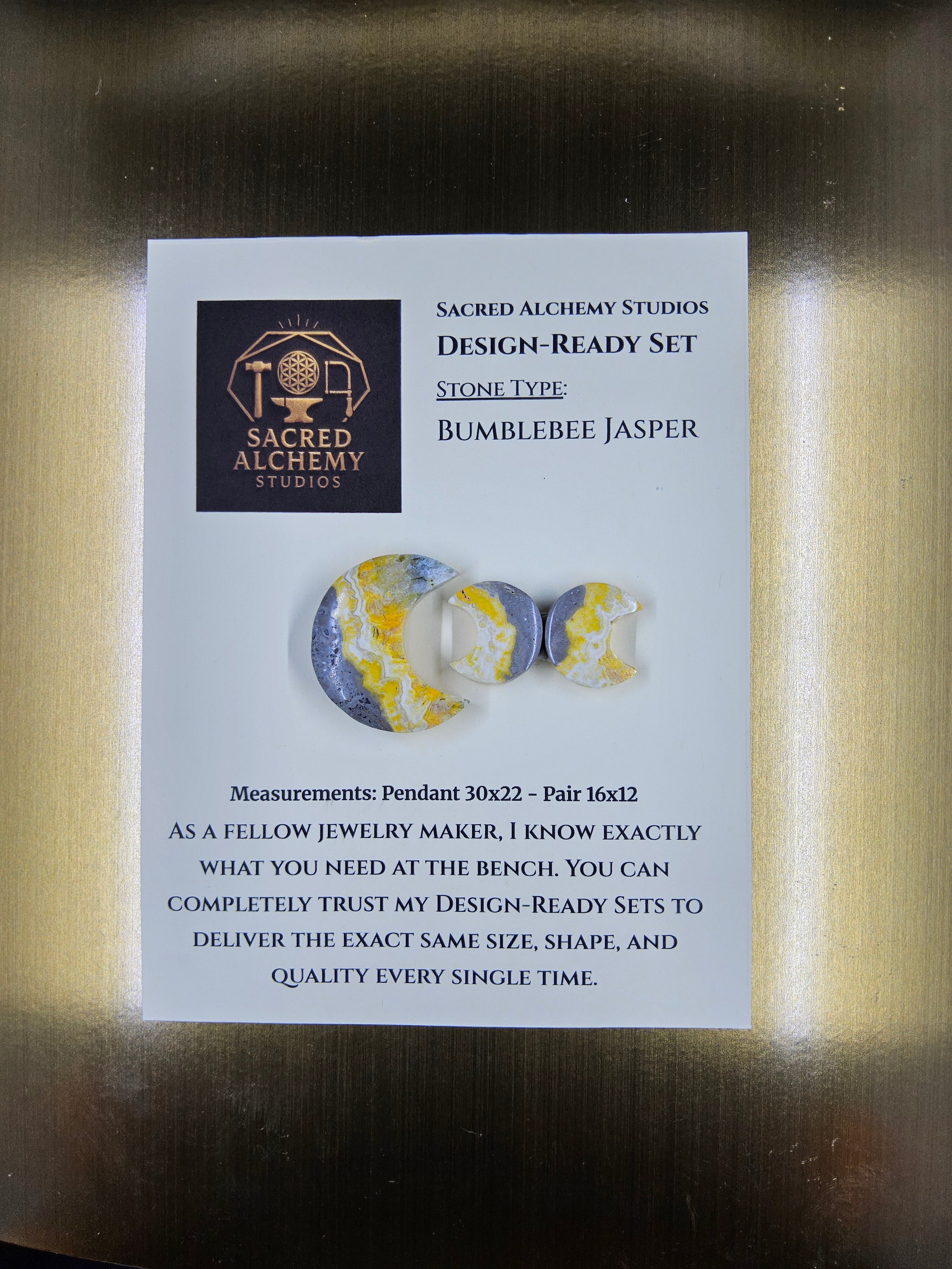 Crescent Moon - Bumblebee Jasper - Design-Ready Set by Sacred Alchemy Studios