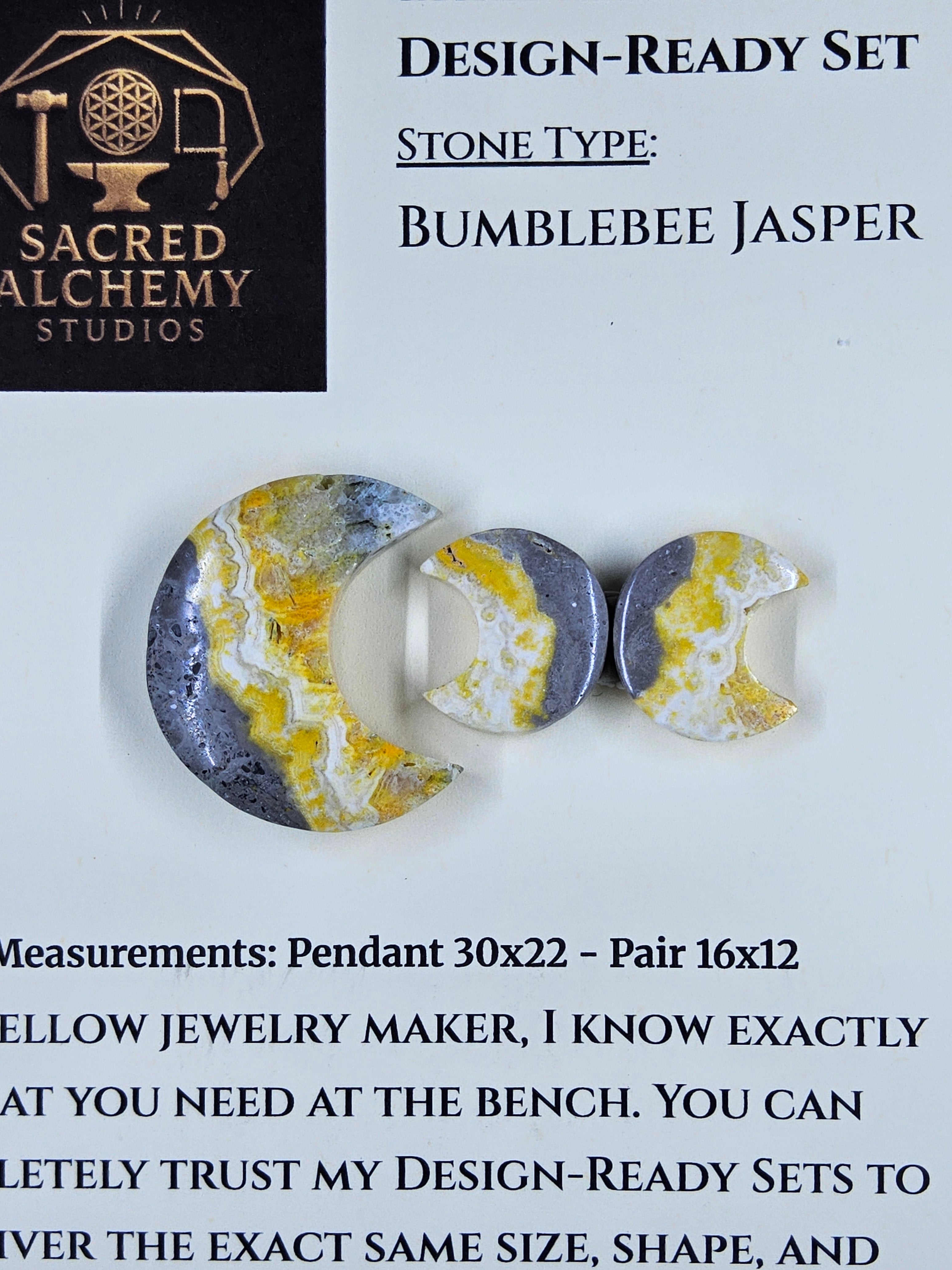 Crescent Moon - Bumblebee Jasper - Design-Ready Set by Sacred Alchemy Studios