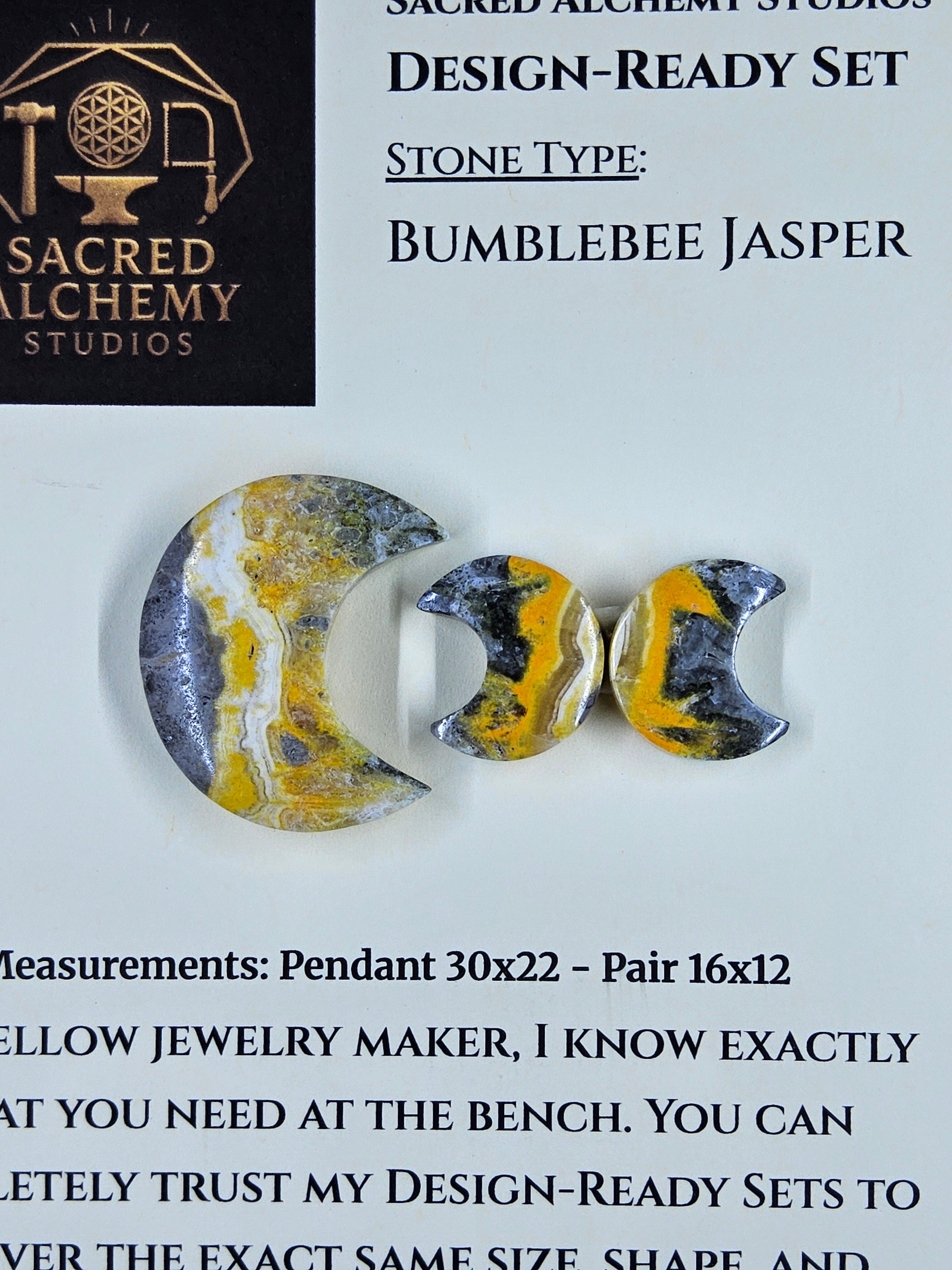 Crescent Moon - Bumblebee Jasper - Design-Ready Set by Sacred Alchemy Studios