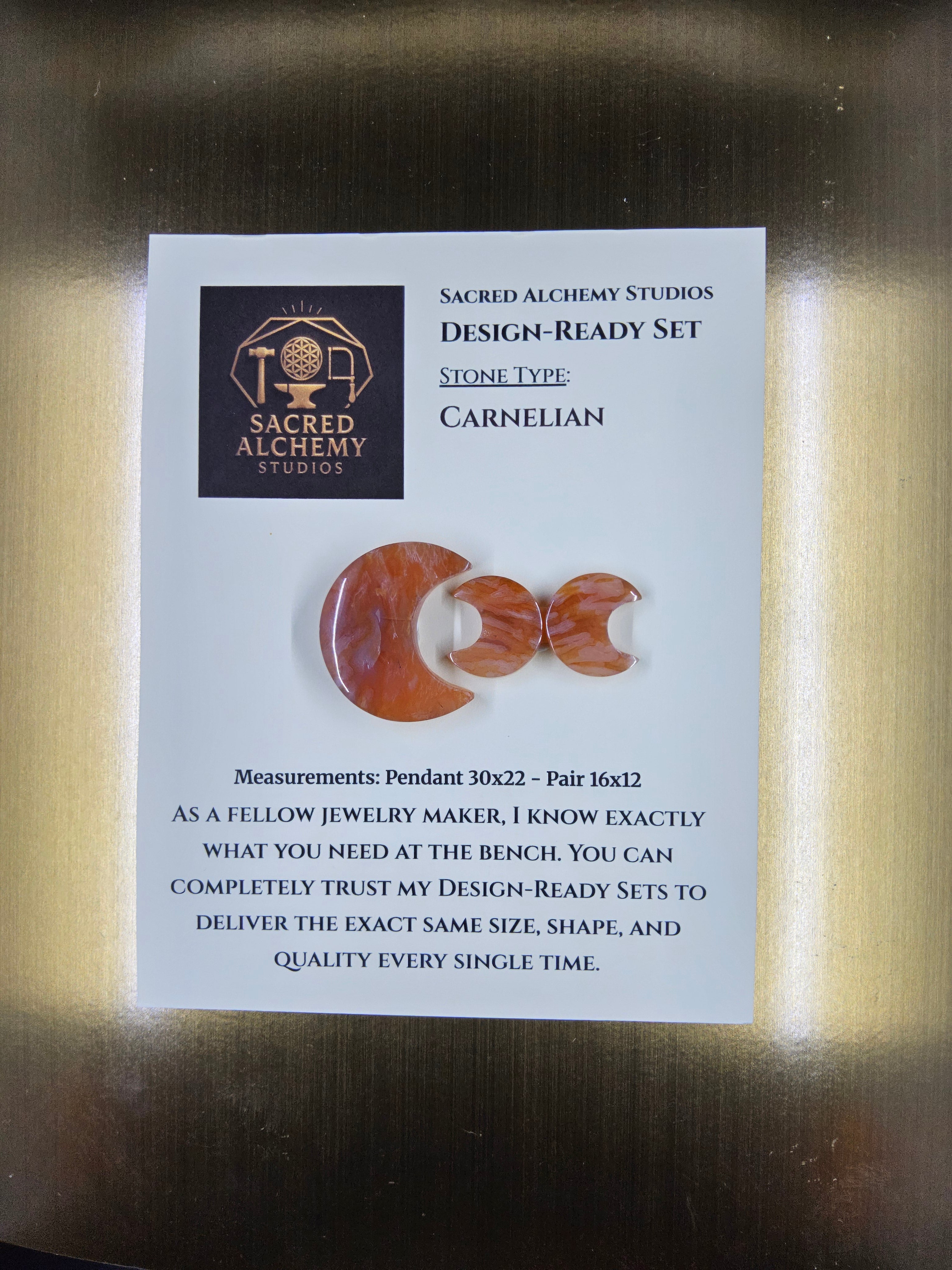 Crescent Moon - Carnelian - Design-Ready Set by Sacred Alchemy Studios