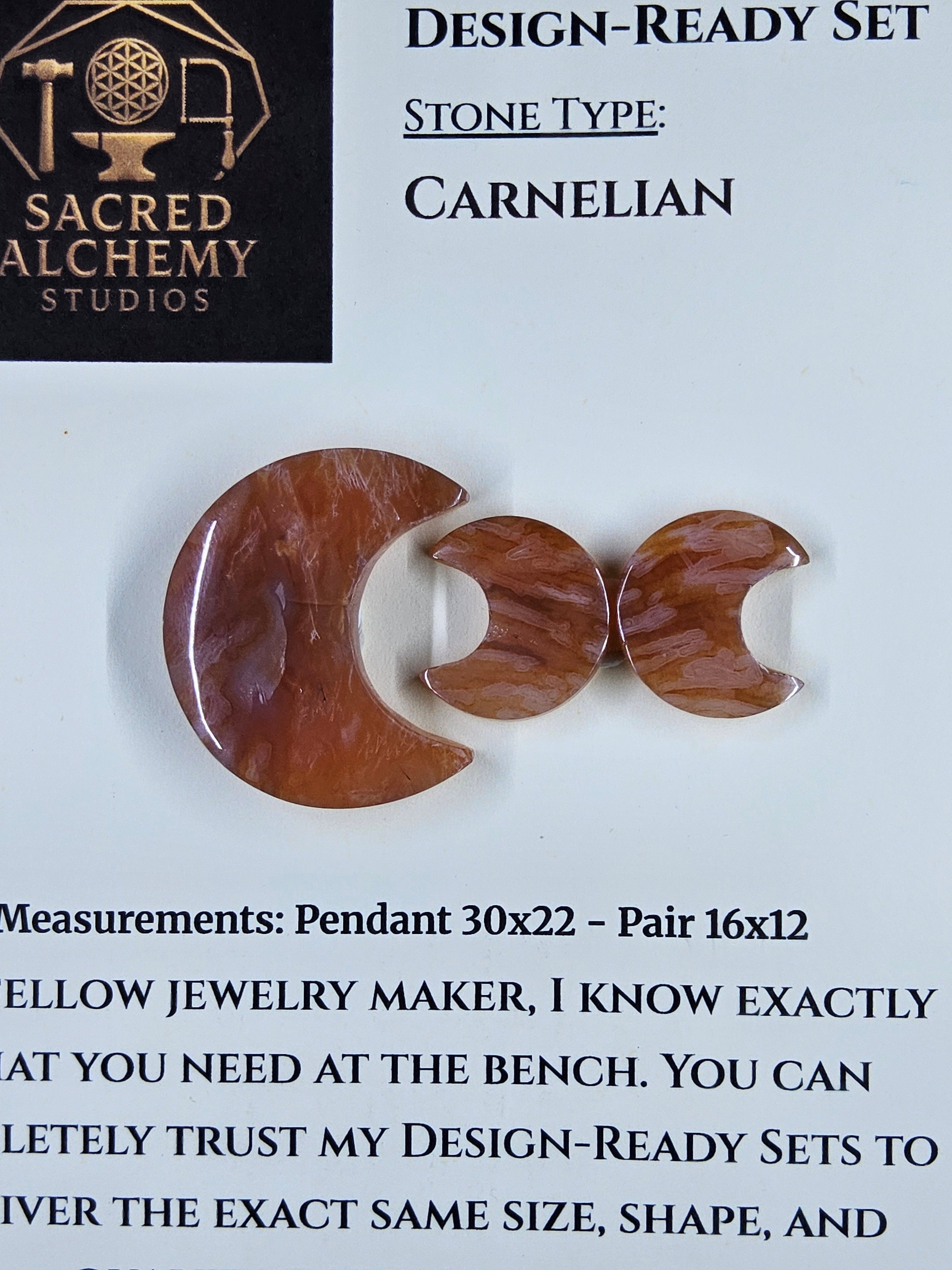 Crescent Moon - Carnelian - Design-Ready Set by Sacred Alchemy Studios