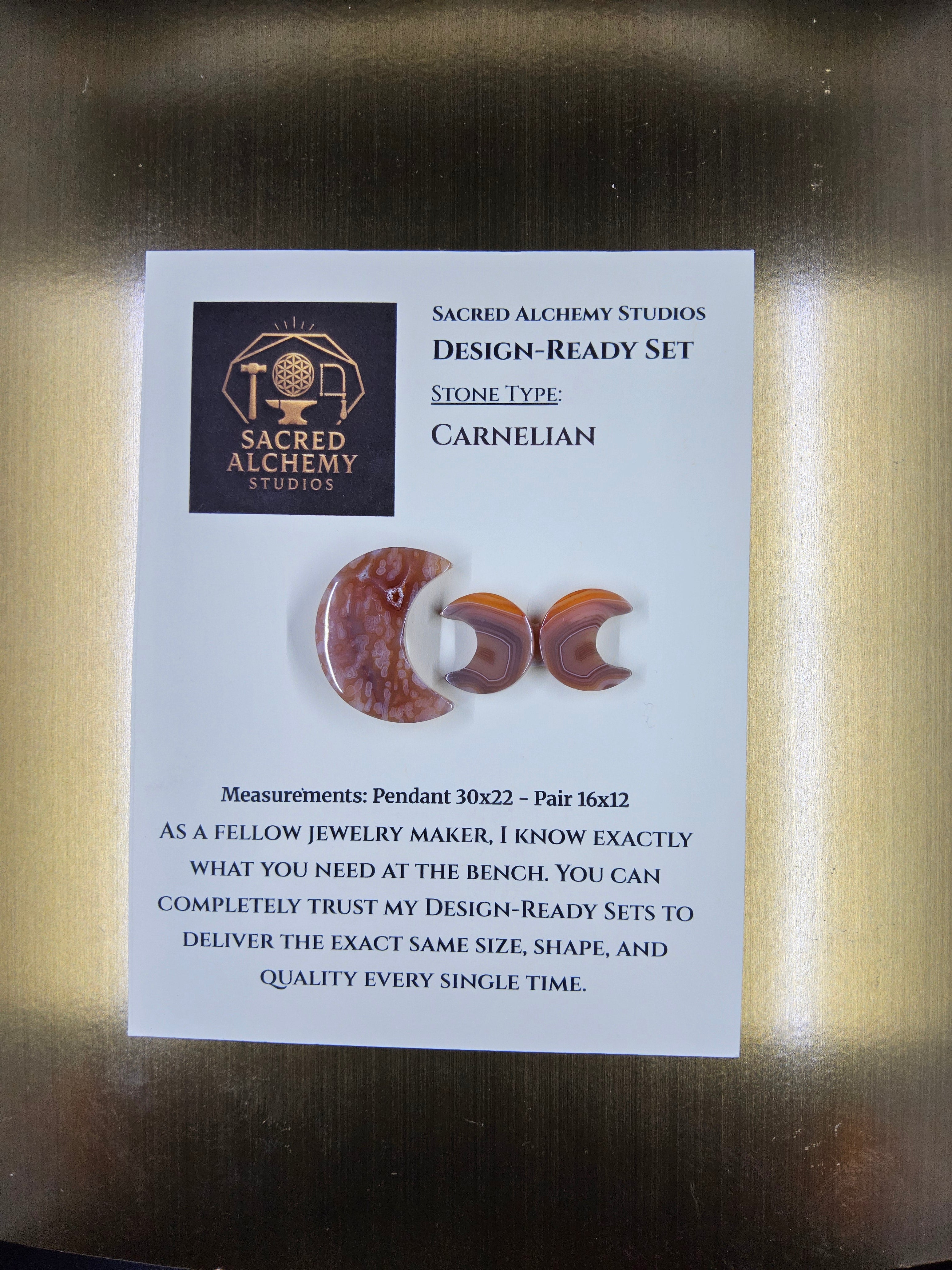 Crescent Moon - Carnelian - Design-Ready Set by Sacred Alchemy Studios