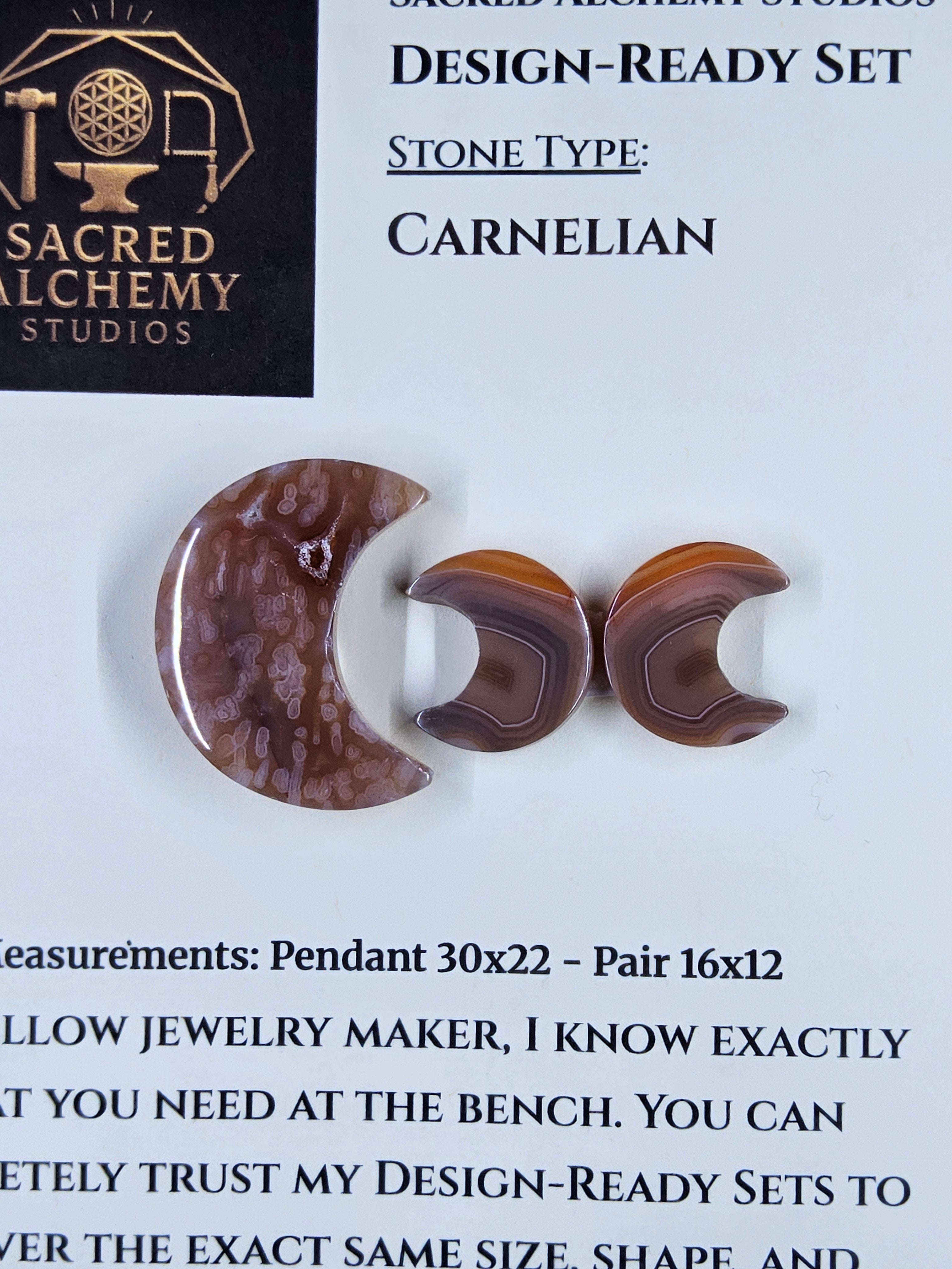 Crescent Moon - Carnelian - Design-Ready Set by Sacred Alchemy Studios