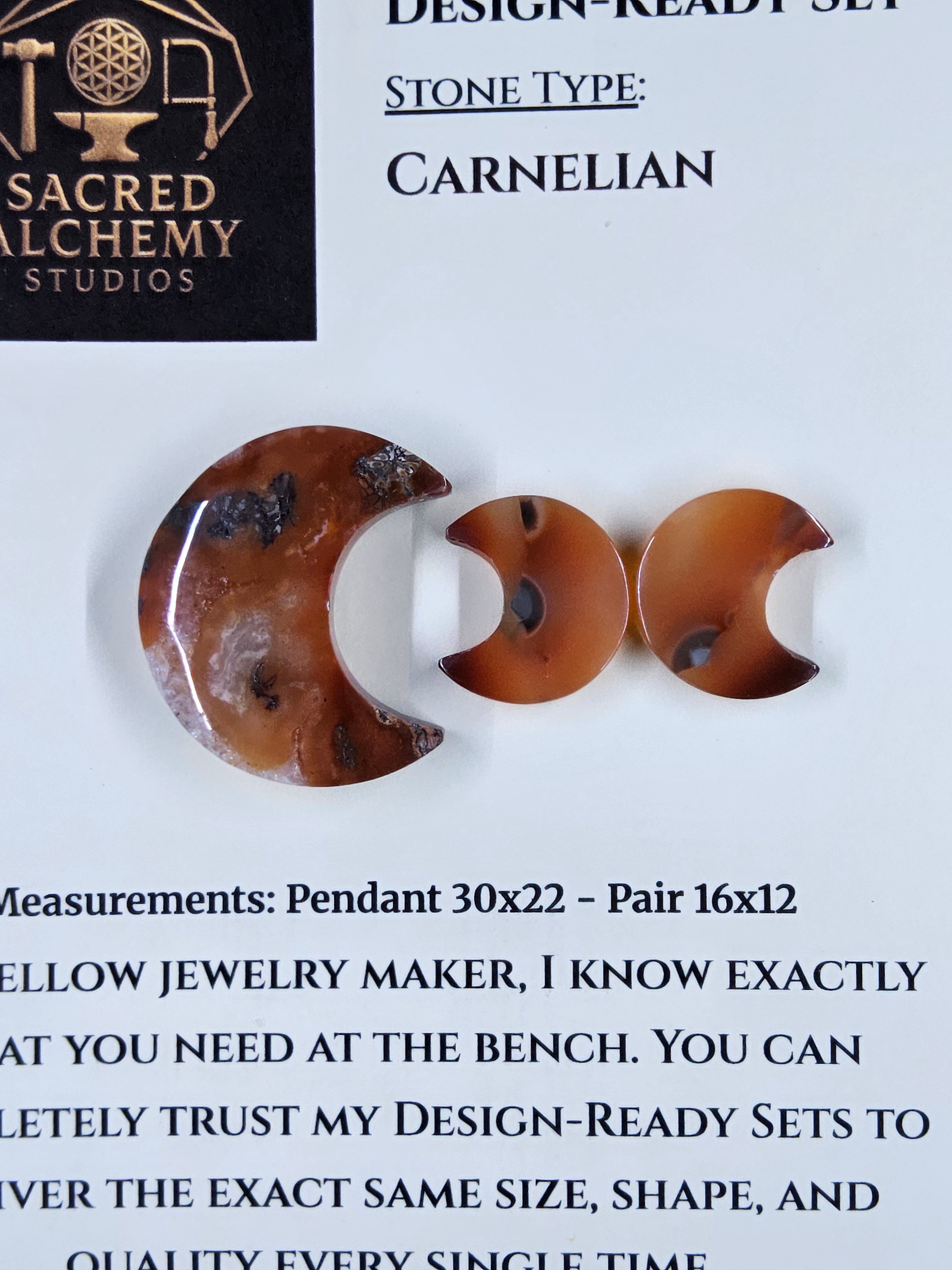Crescent Moon - Carnelian - Design-Ready Set by Sacred Alchemy Studios