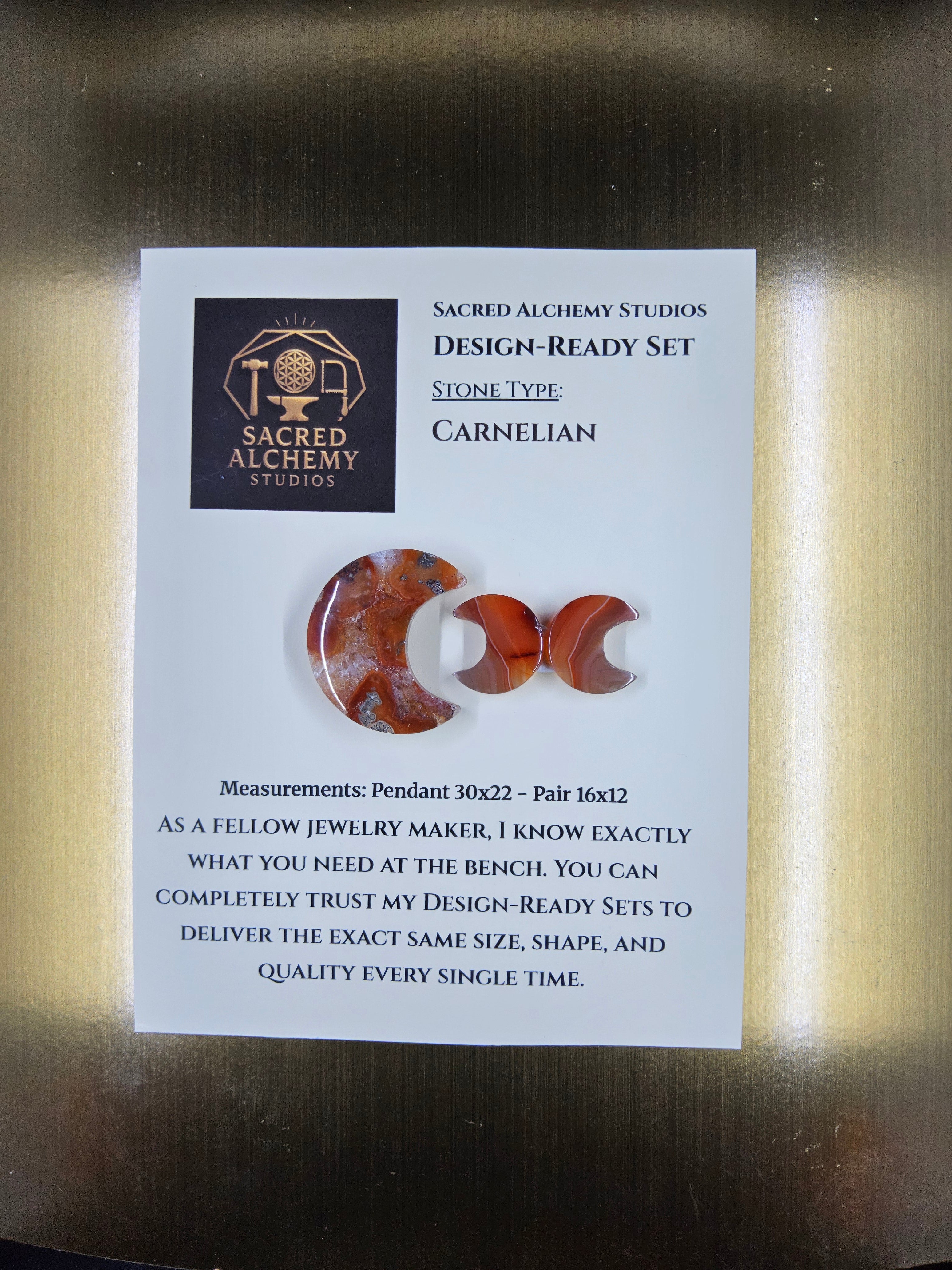 Crescent Moon - Carnelian - Design-Ready Set by Sacred Alchemy Studios